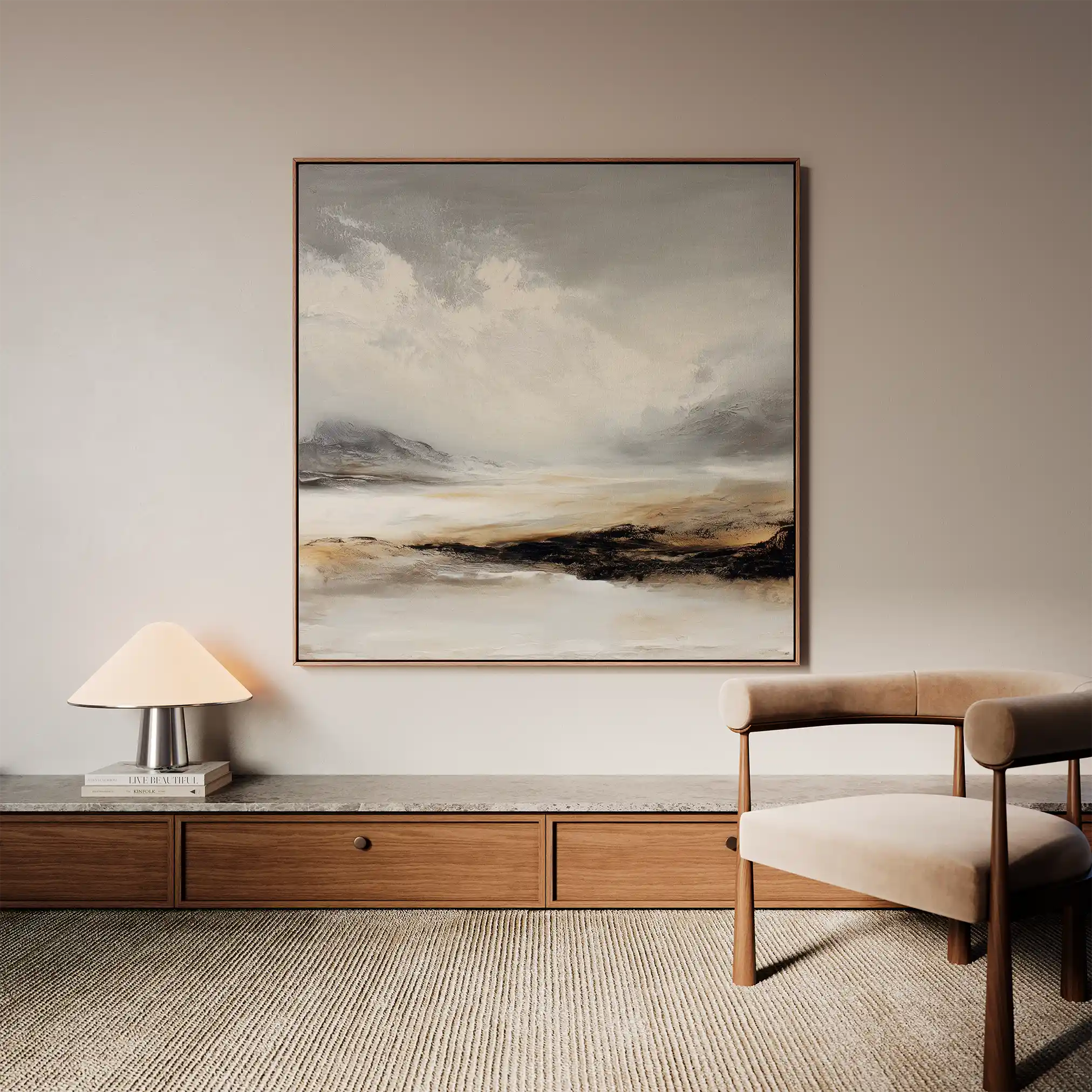Abstract 1041 Canvas Art 60 x 60 cm / Black
