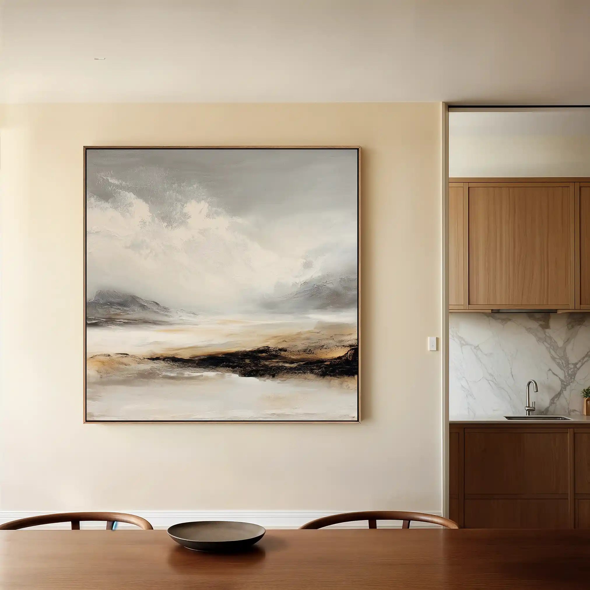 Abstract 1041 Canvas Art 60 x 60 cm / Black