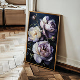 Floral 1041 Canvas Art 18" x 24" / 45 x 60 cm / Black