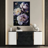 Floral 1041 Canvas Art 18" x 24" / 45 x 60 cm / Black