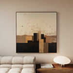 Abstract 1042 Canvas Art 16" x 16" / 40 x 40 cm / Black