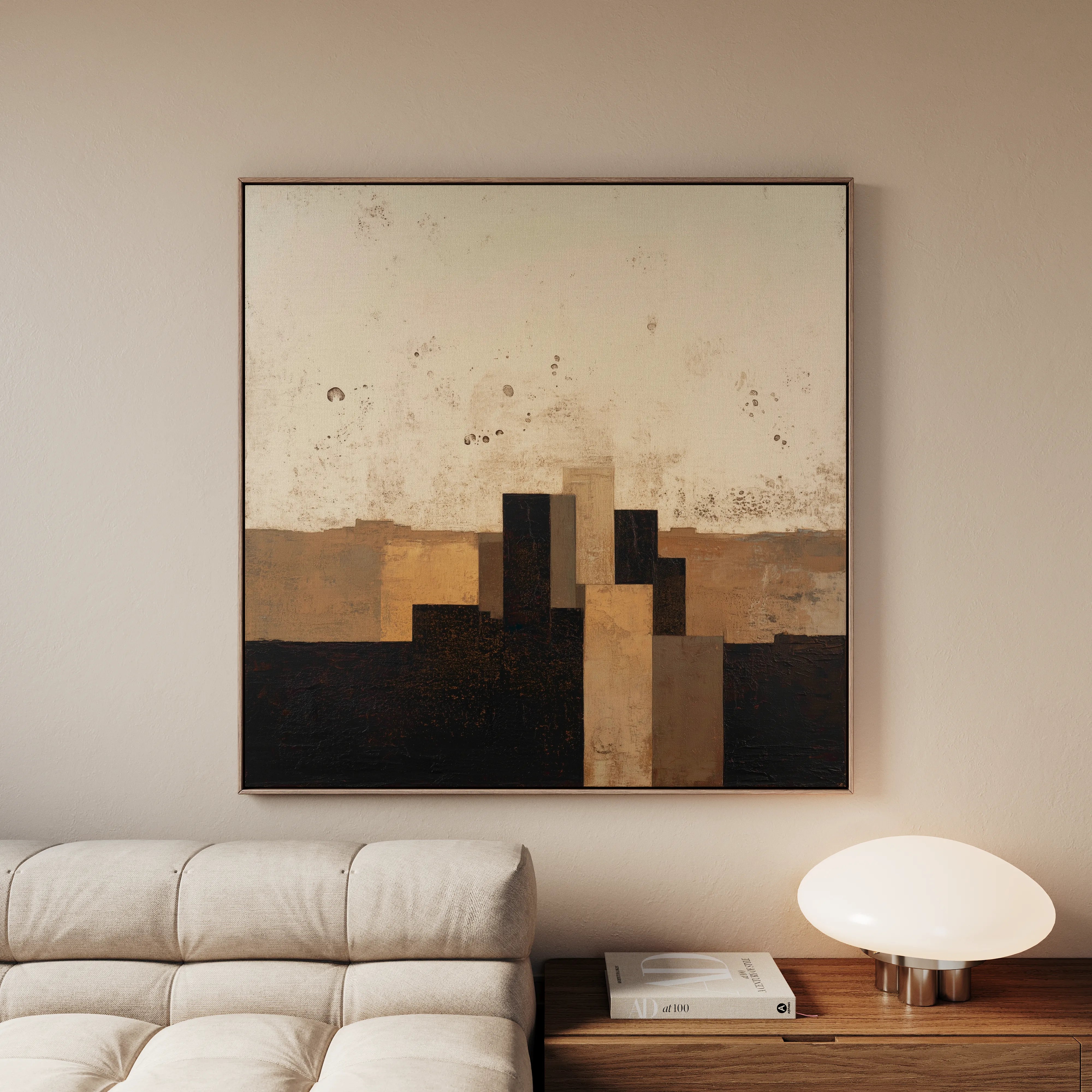 Abstract 1042 Canvas Art 16" x 16" / 40 x 40 cm / Black