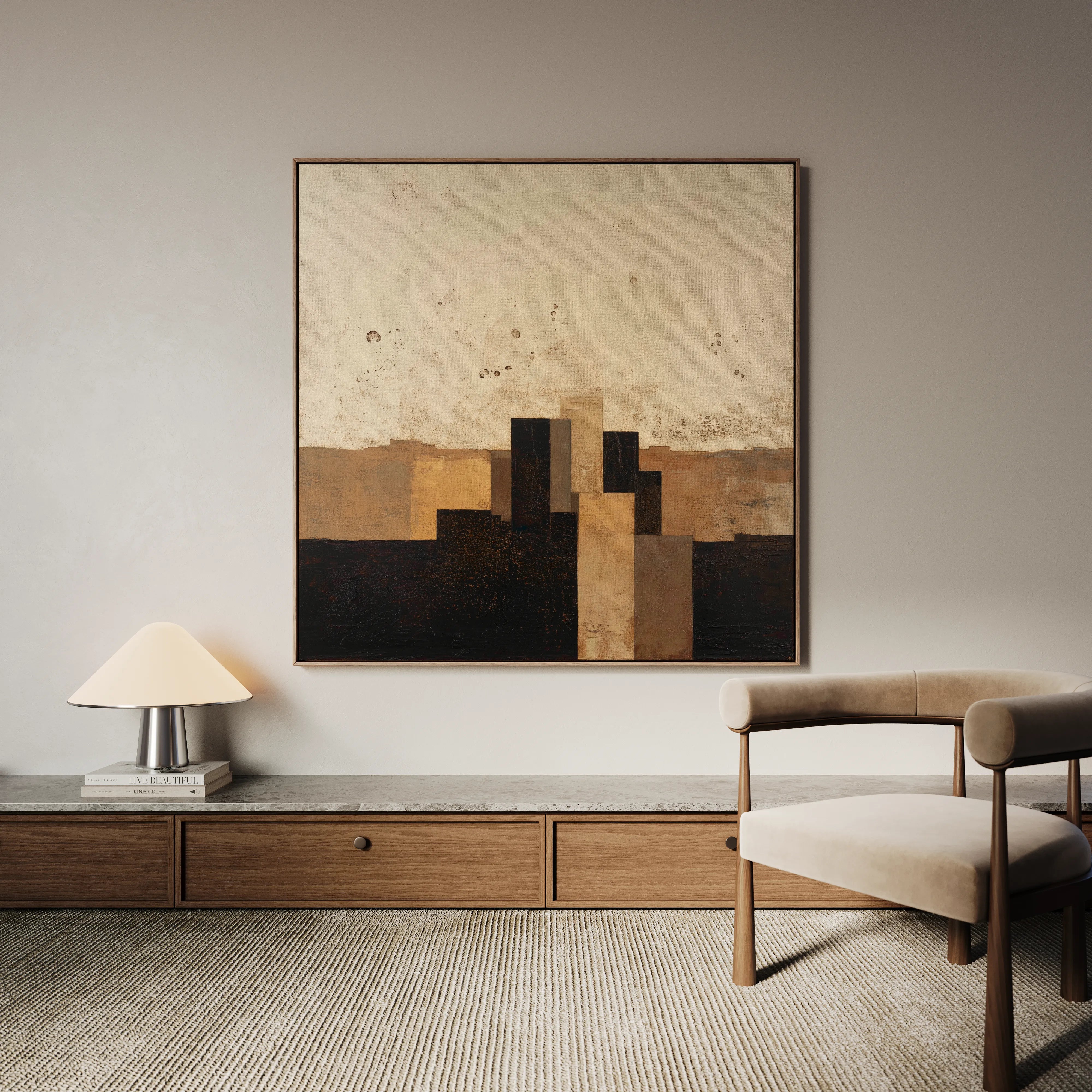 Abstract 1042 Canvas Art 16" x 16" / 40 x 40 cm / Black