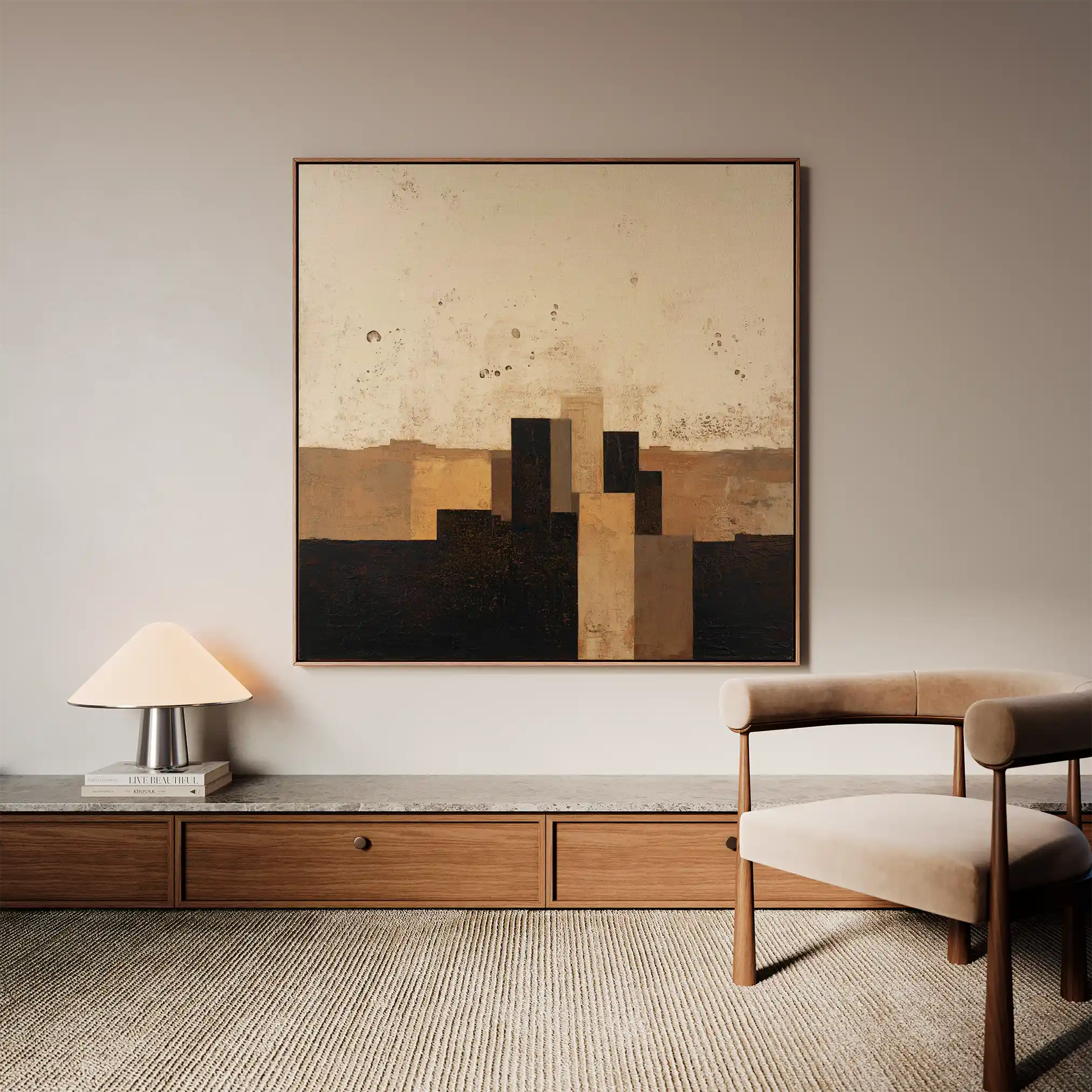 Abstract 1042 Canvas Art 60 x 60 cm / Black