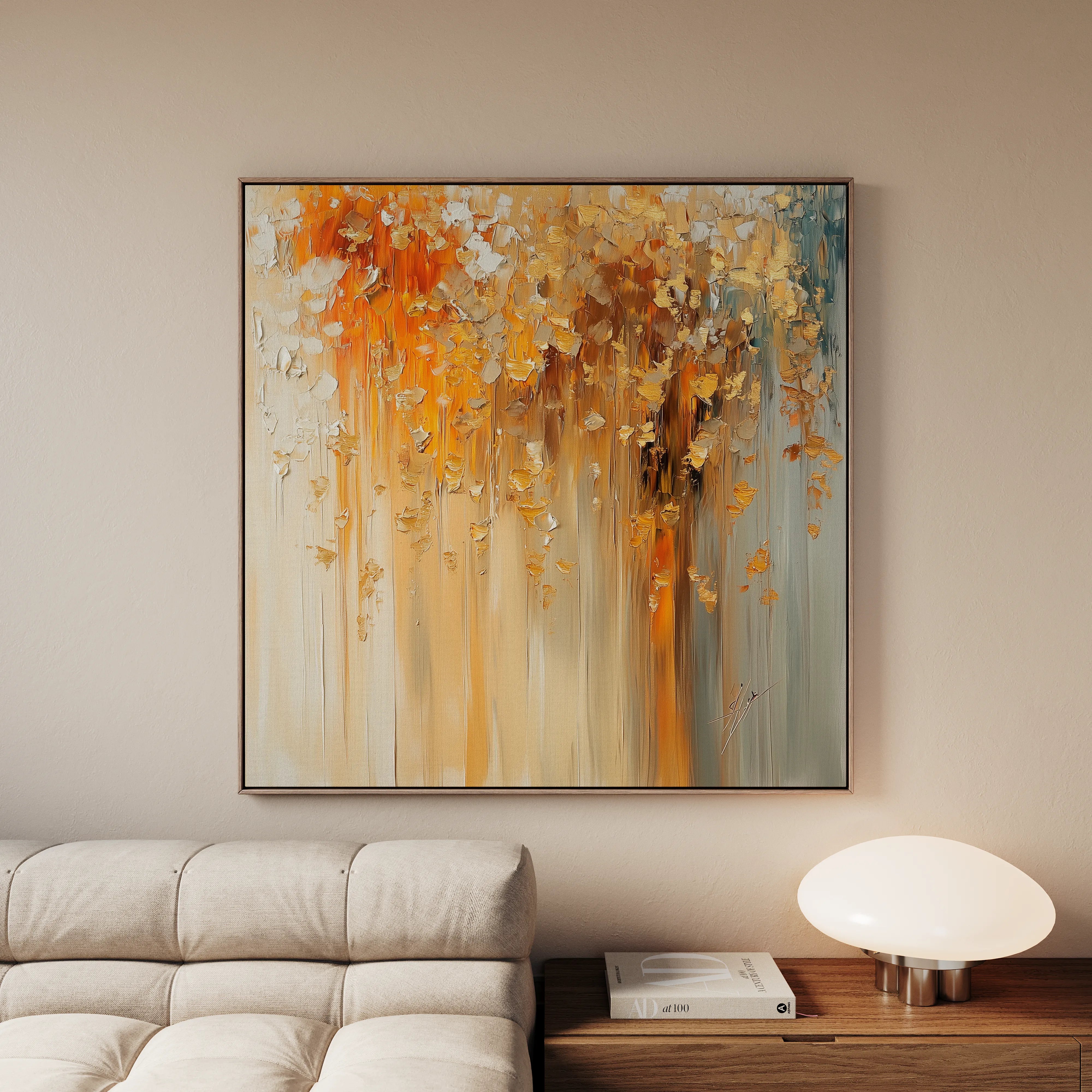 Abstract 1043 Canvas Art 16" x 16" / 40 x 40 cm / Black