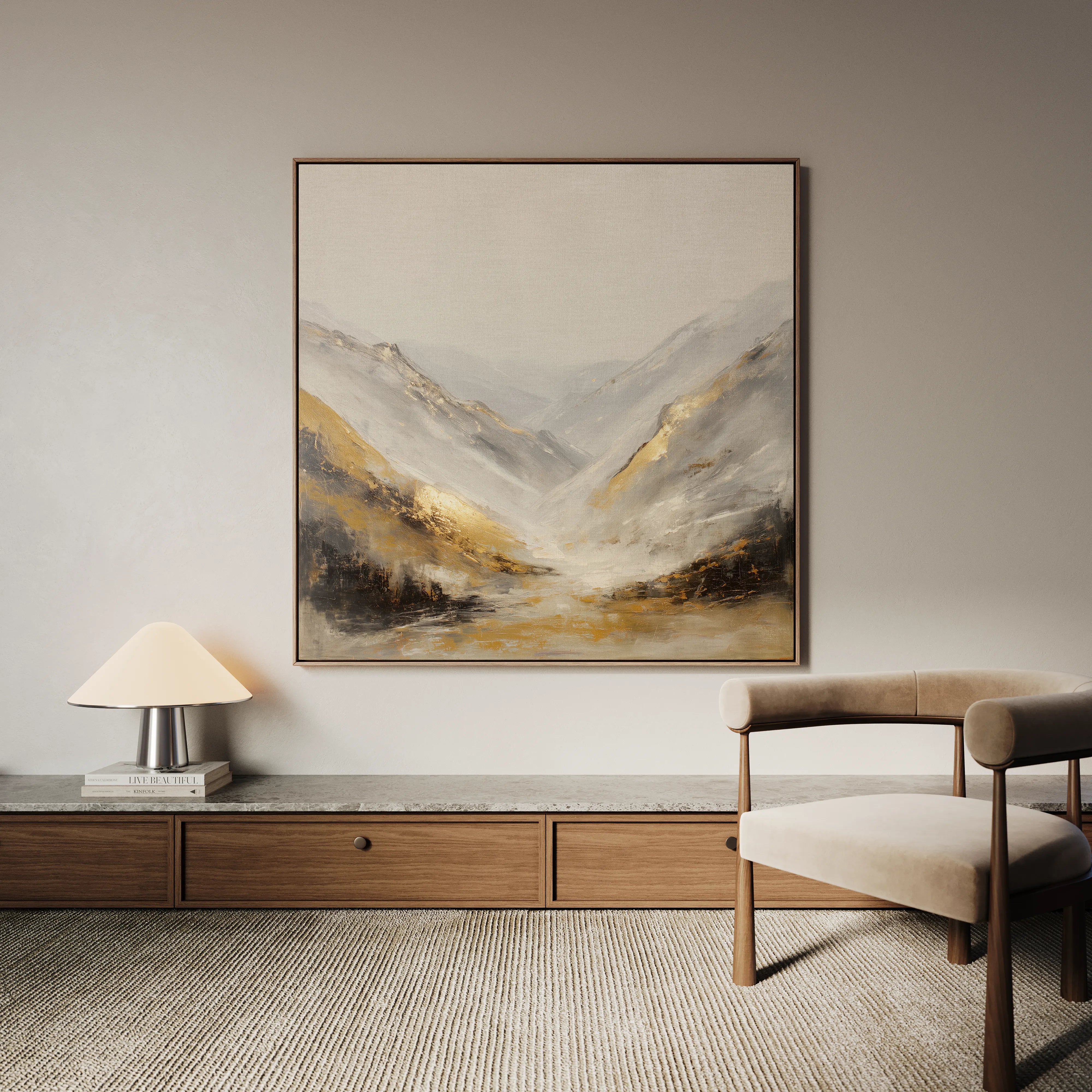 Abstract 1044 Canvas Art 16" x 16" / 40 x 40 cm / Black