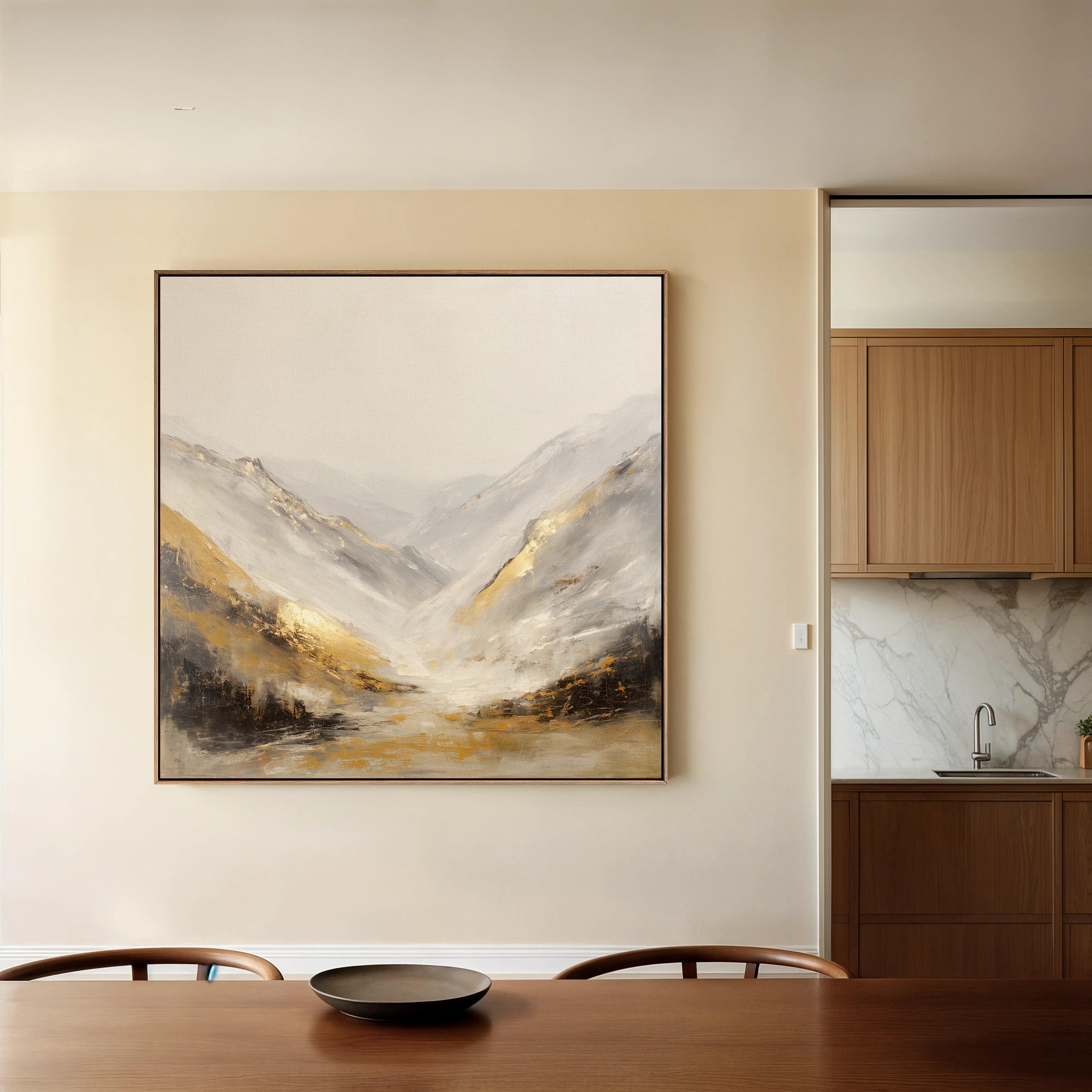 Abstract 1044 Canvas Art 16" x 16" / 40 x 40 cm / Black