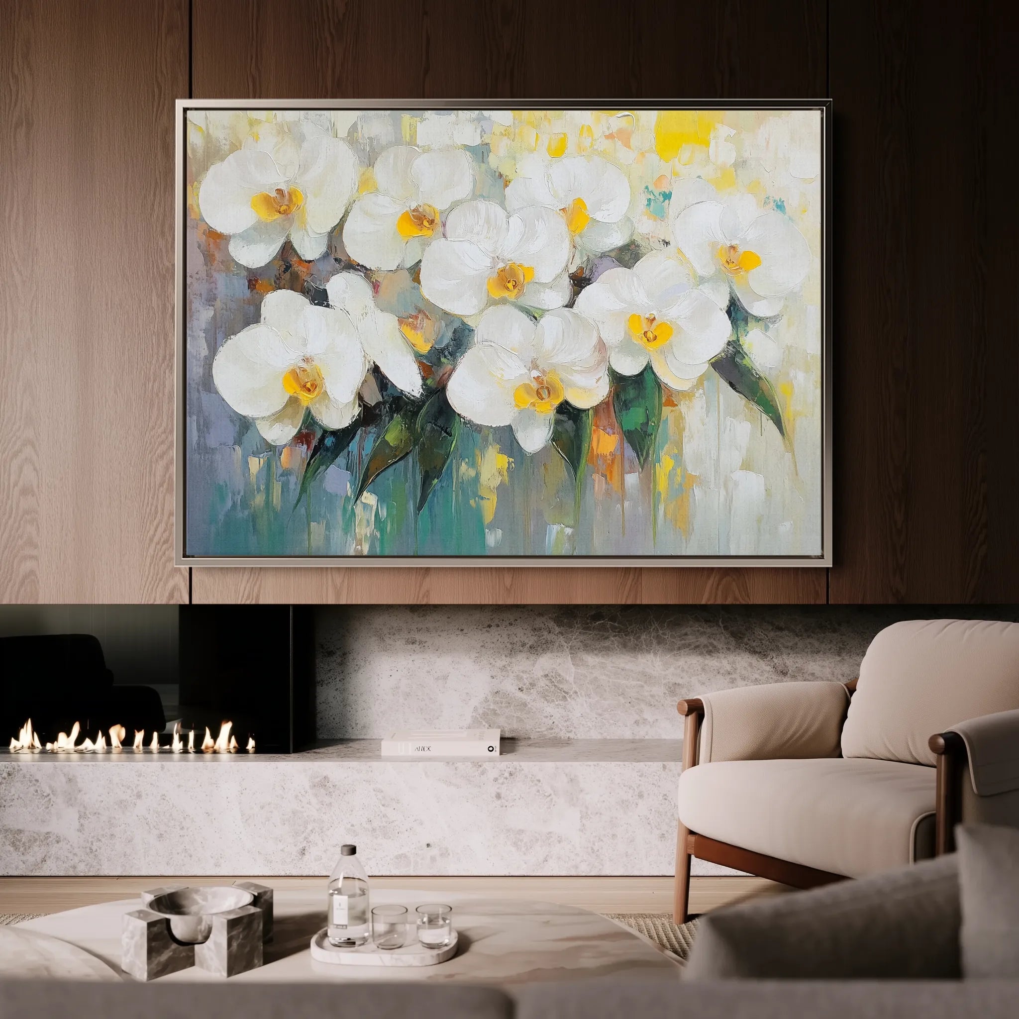 Floral 1044 Canvas Art 18" x 24" / 45 x 60 cm / Black