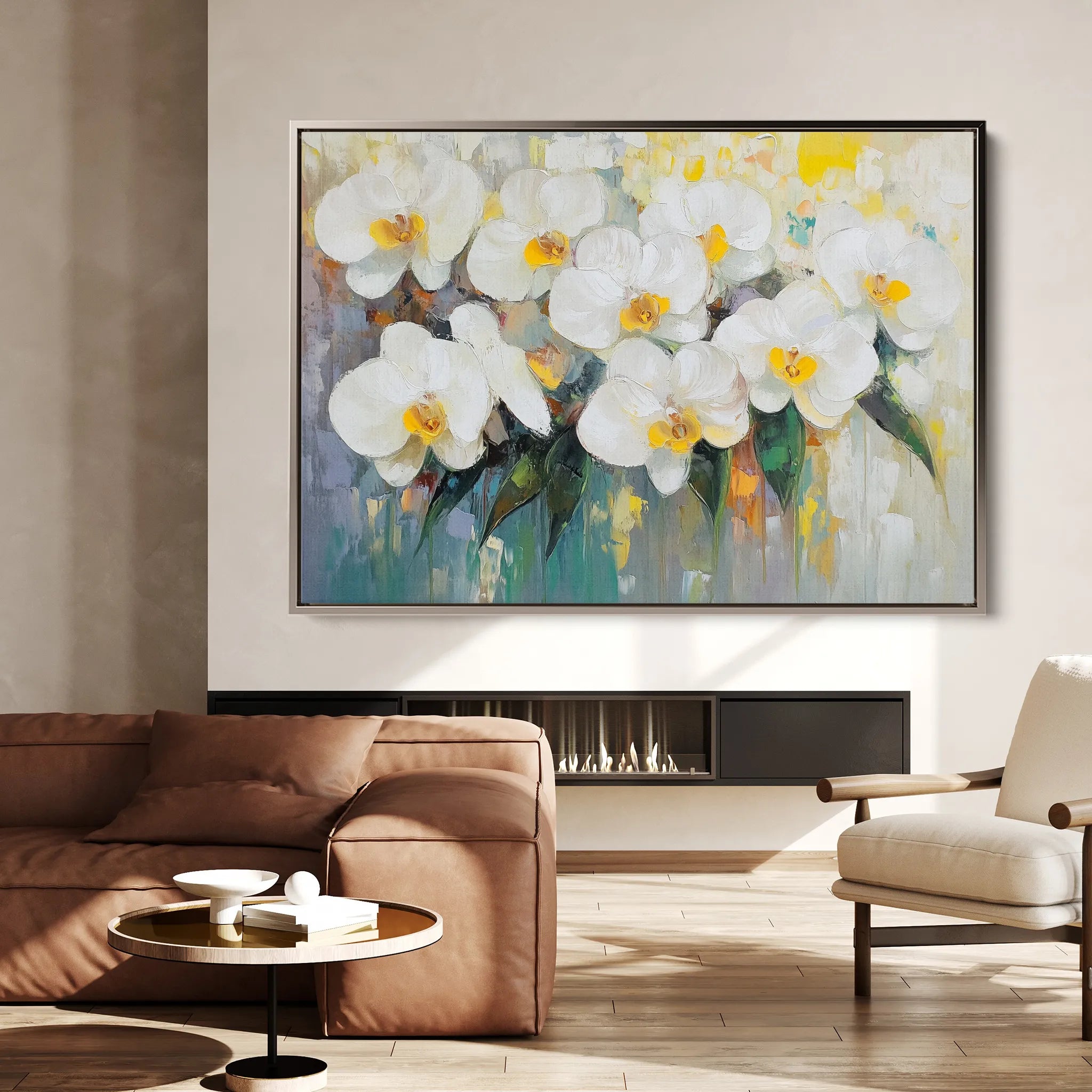Floral 1044 Canvas Art 18" x 24" / 45 x 60 cm / Black