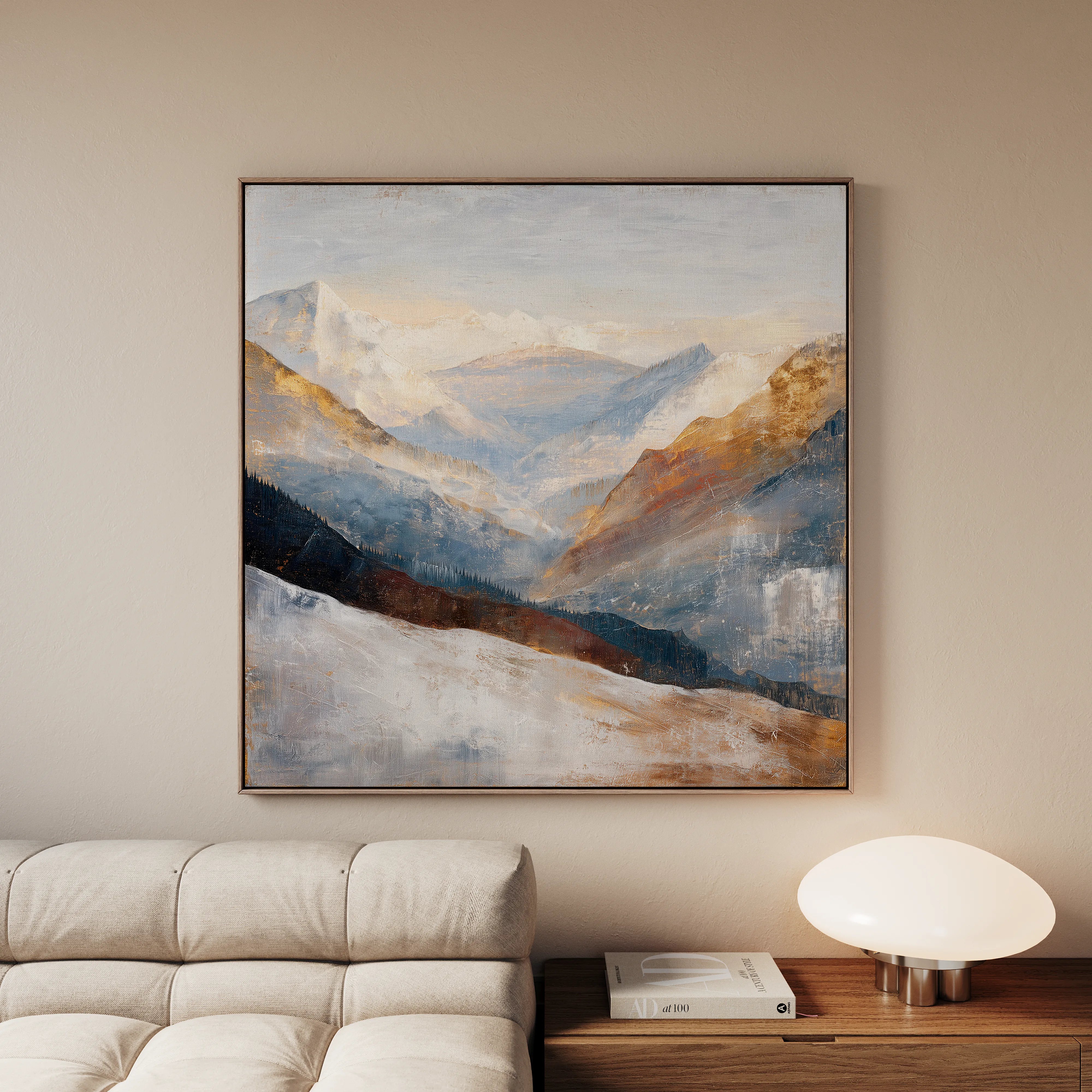 Abstract 1045 Canvas Art 16" x 16" / 40 x 40 cm / Black