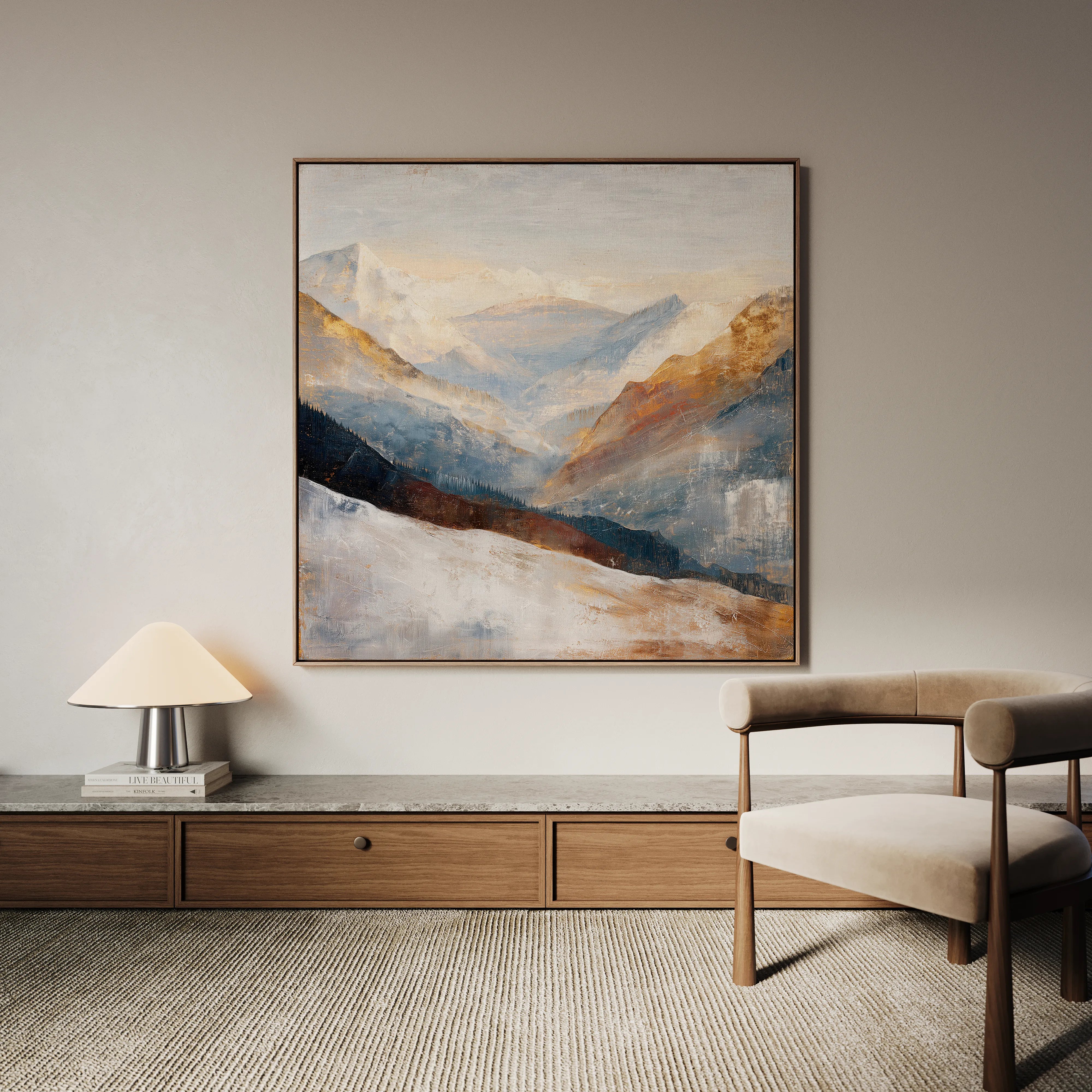 Abstract 1045 Canvas Art 16" x 16" / 40 x 40 cm / Black