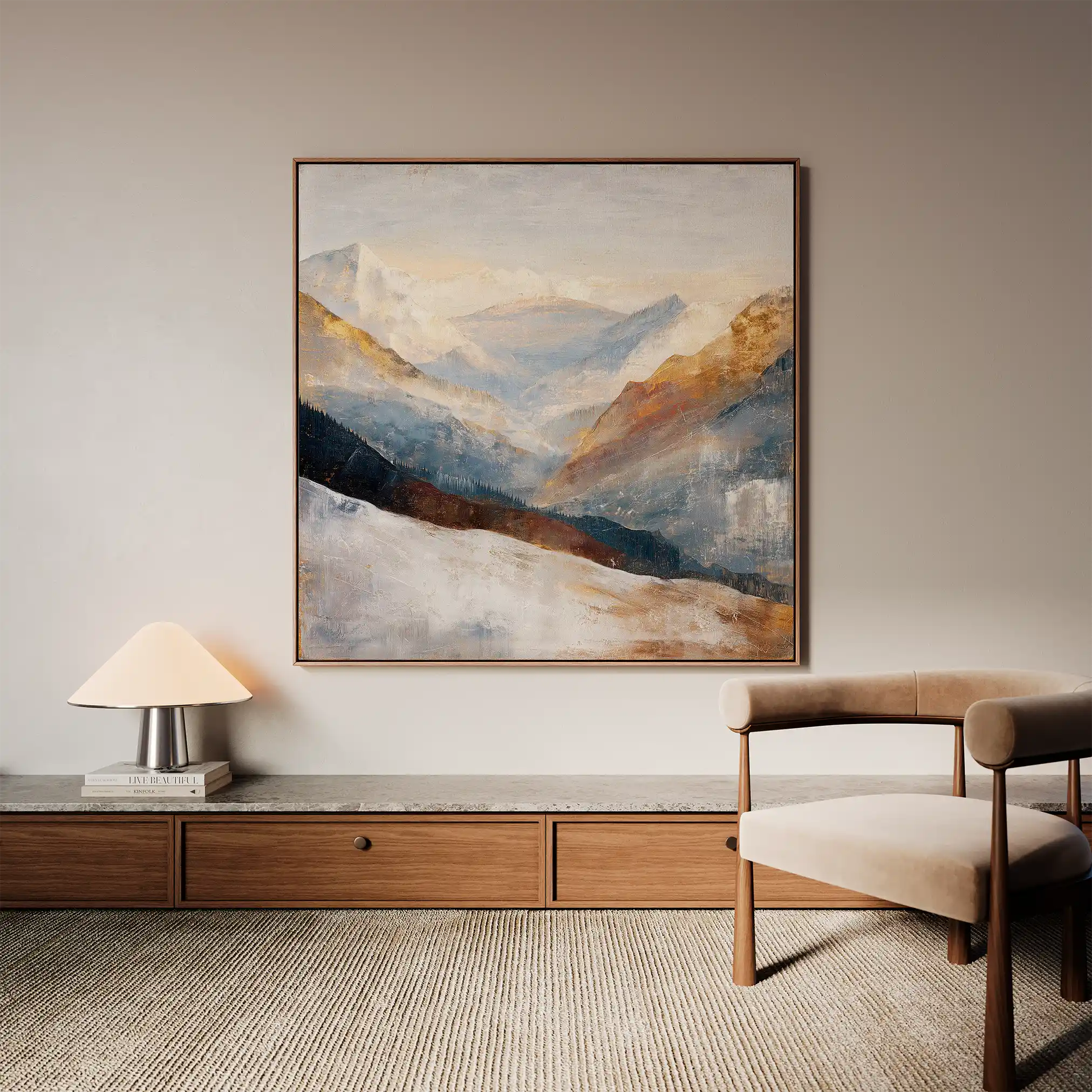 Abstract 1045 Canvas Art 60 x 60 cm / Black