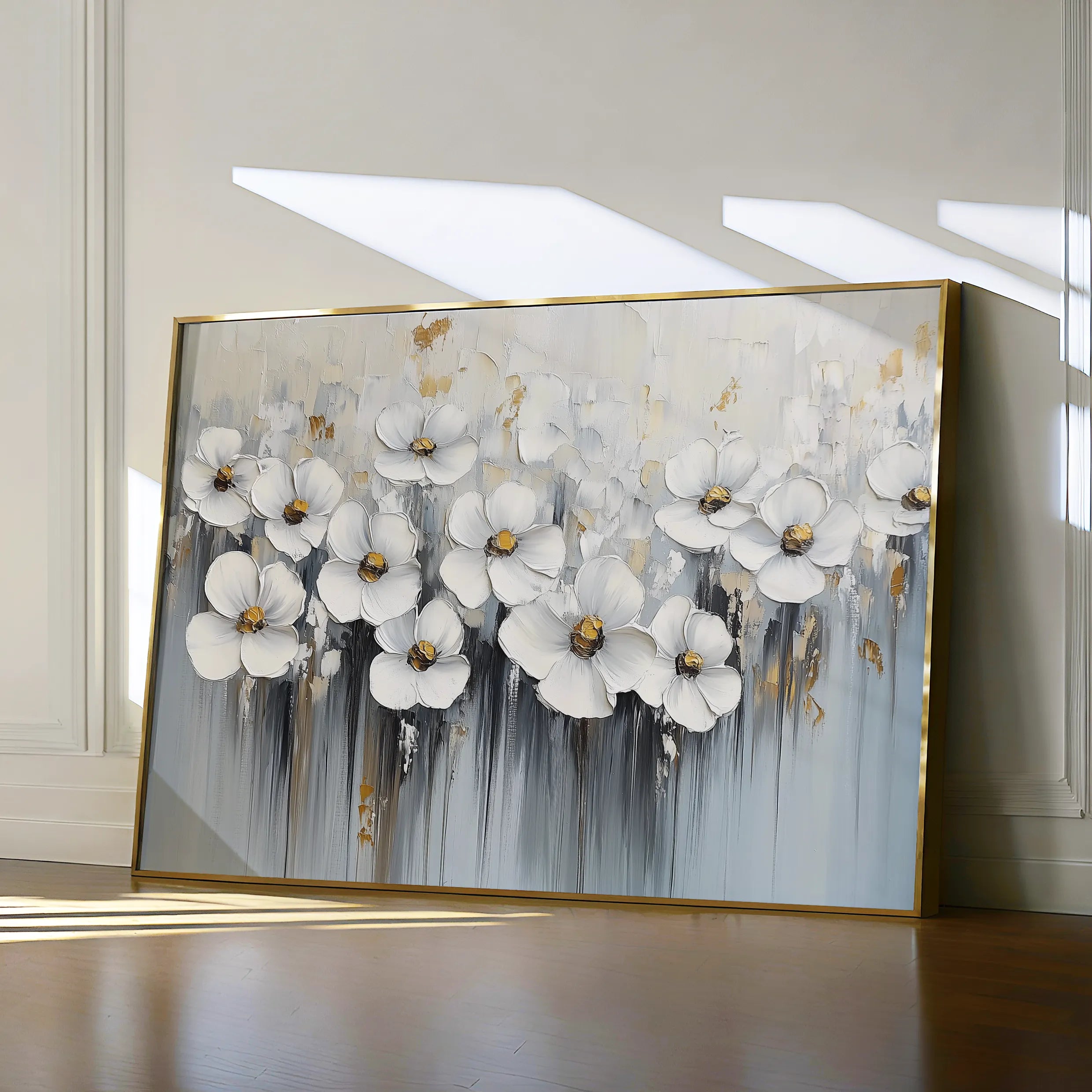 Floral 1045 Canvas Art 18" x 24" / 45 x 60 cm / Black