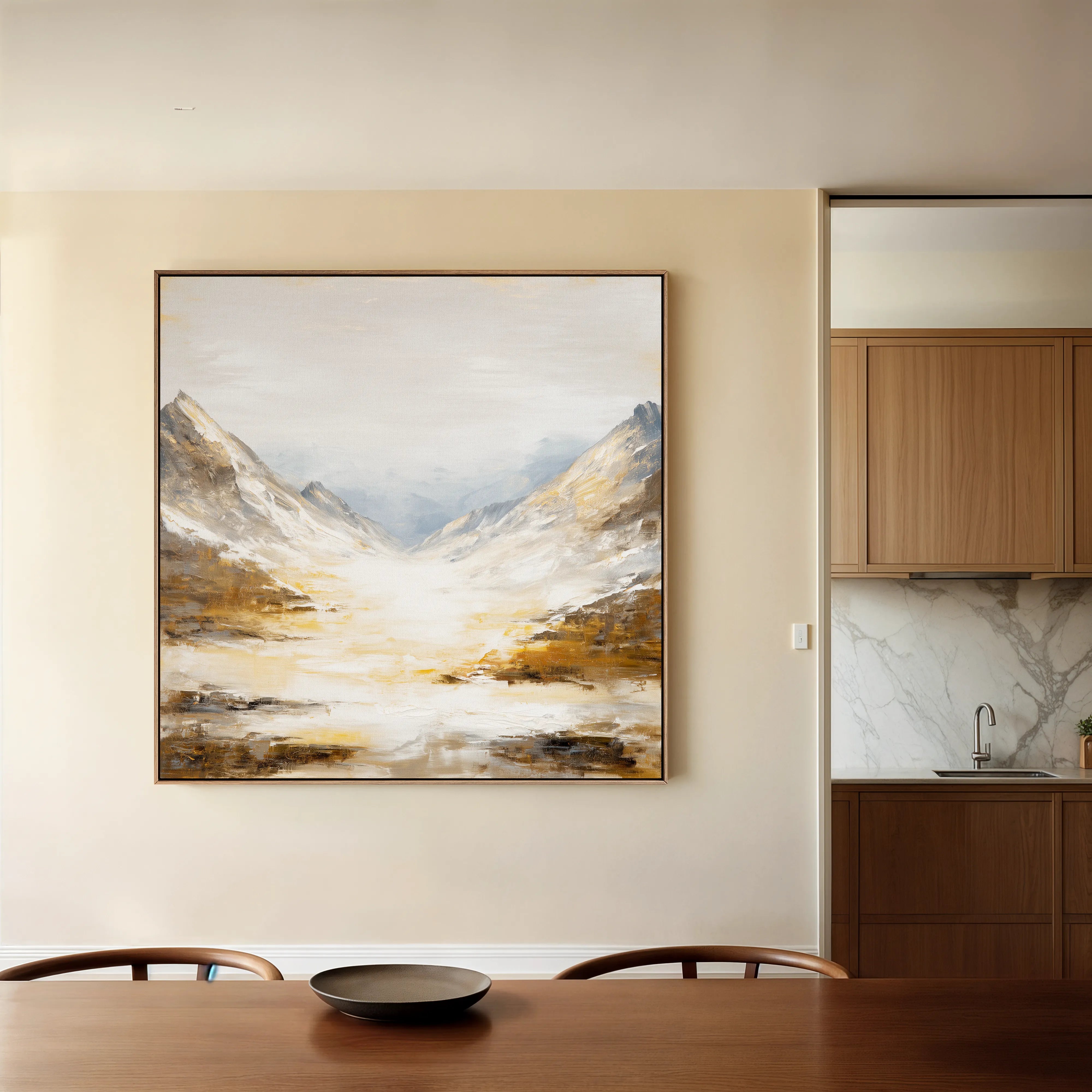 Abstract 1046 Canvas Art 16" x 16" / 40 x 40 cm / Black