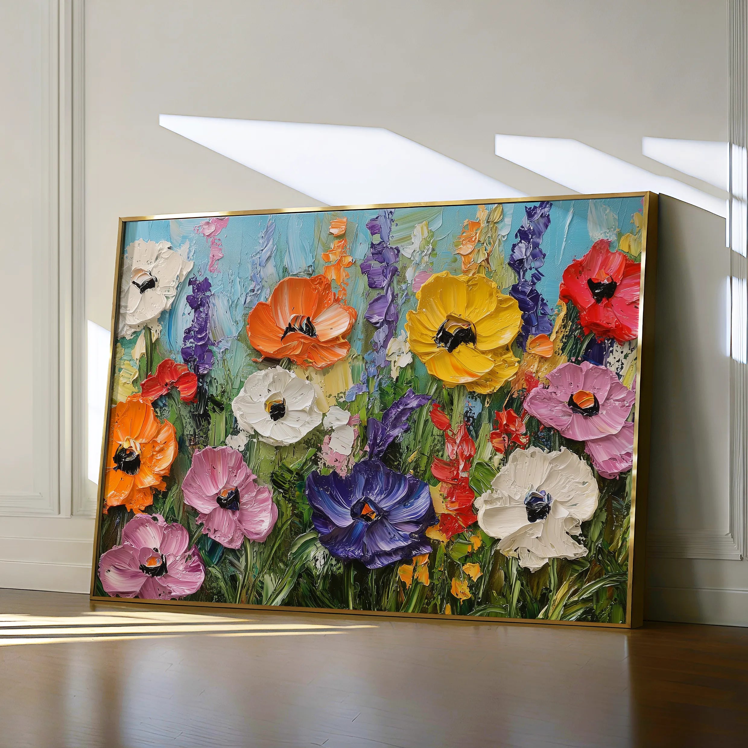 Floral 1046 Canvas Art 18" x 24" / 45 x 60 cm / Black