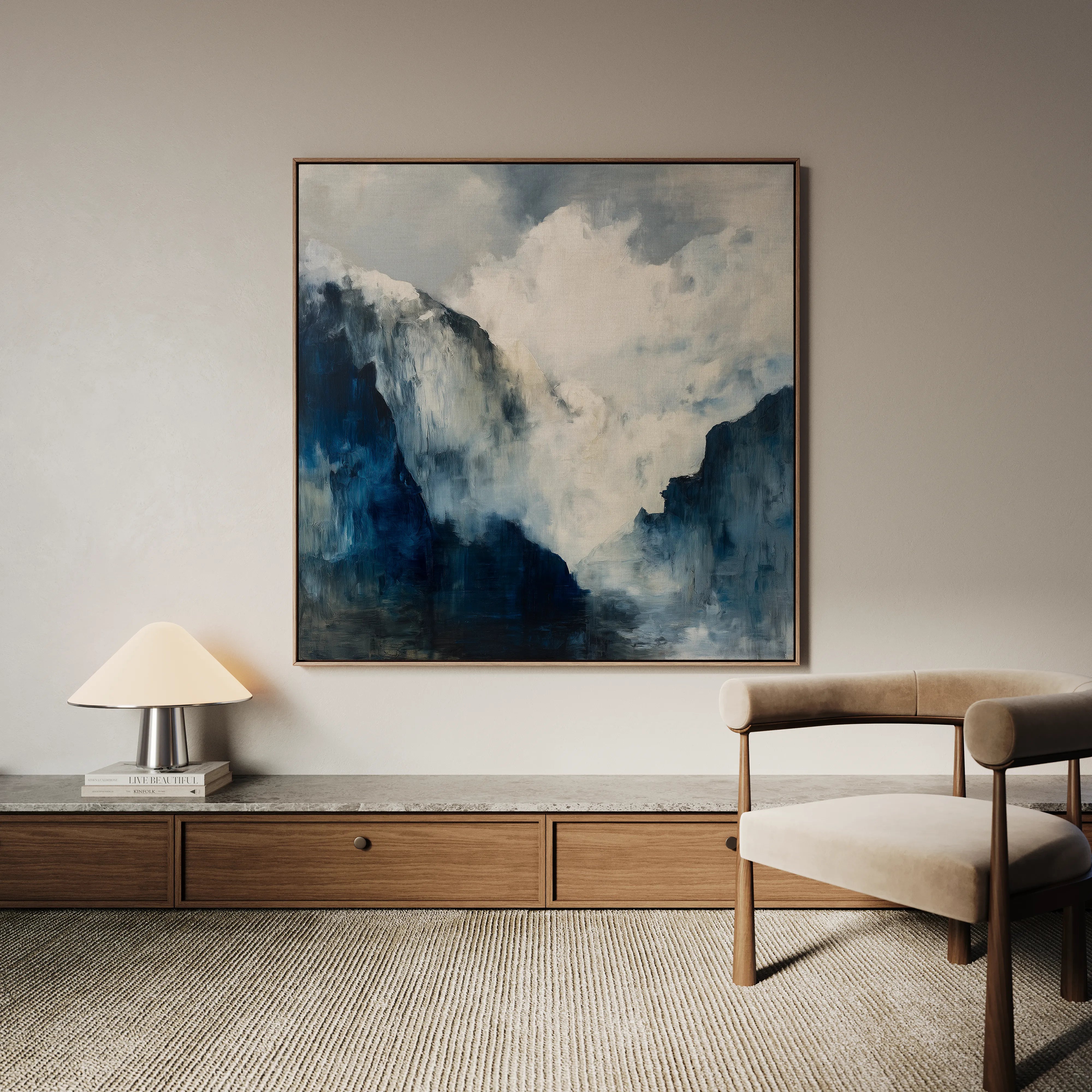 Abstract 1047 Canvas Art 16" x 16" / 40 x 40 cm / Black
