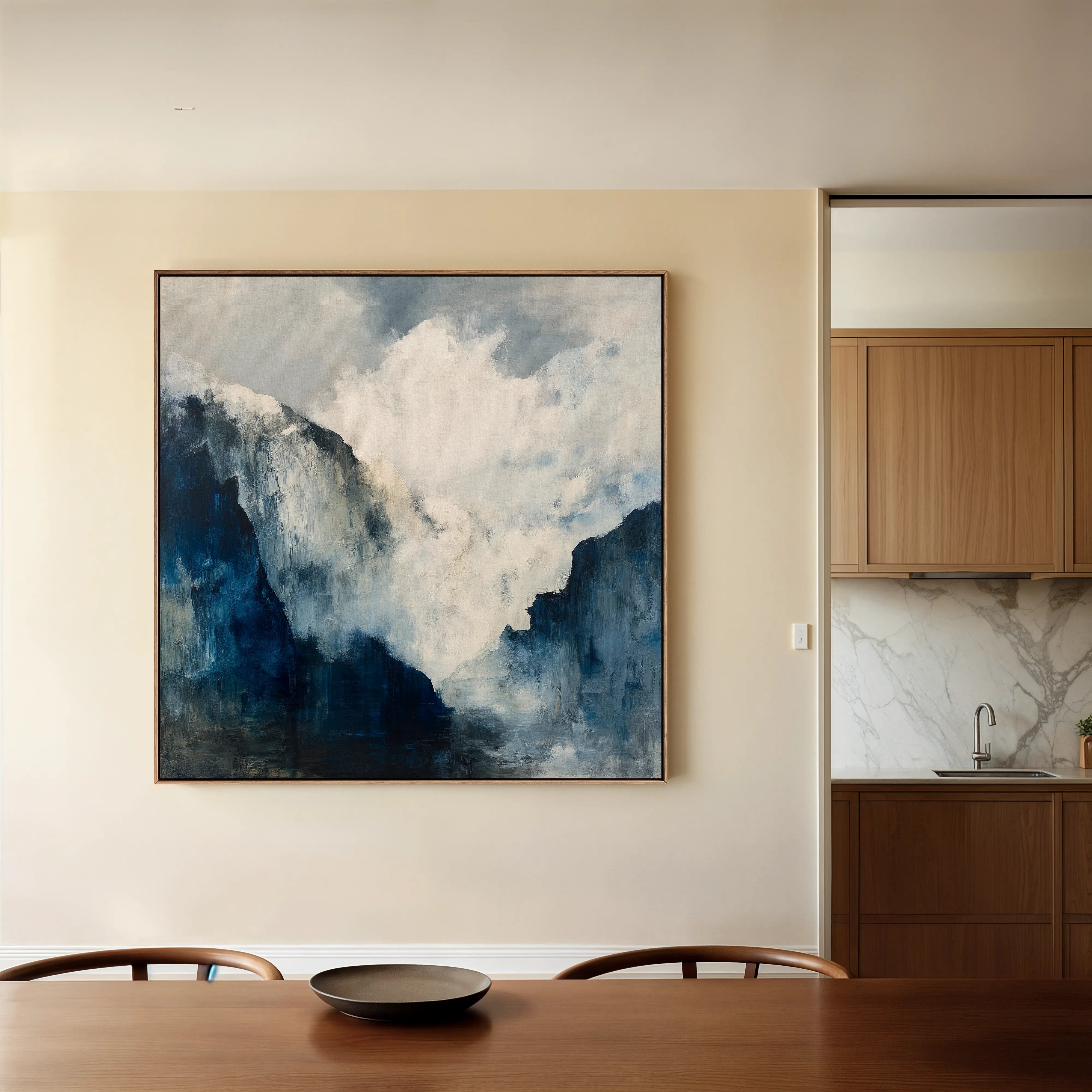 Abstract 1047 Canvas Art 16" x 16" / 40 x 40 cm / Black