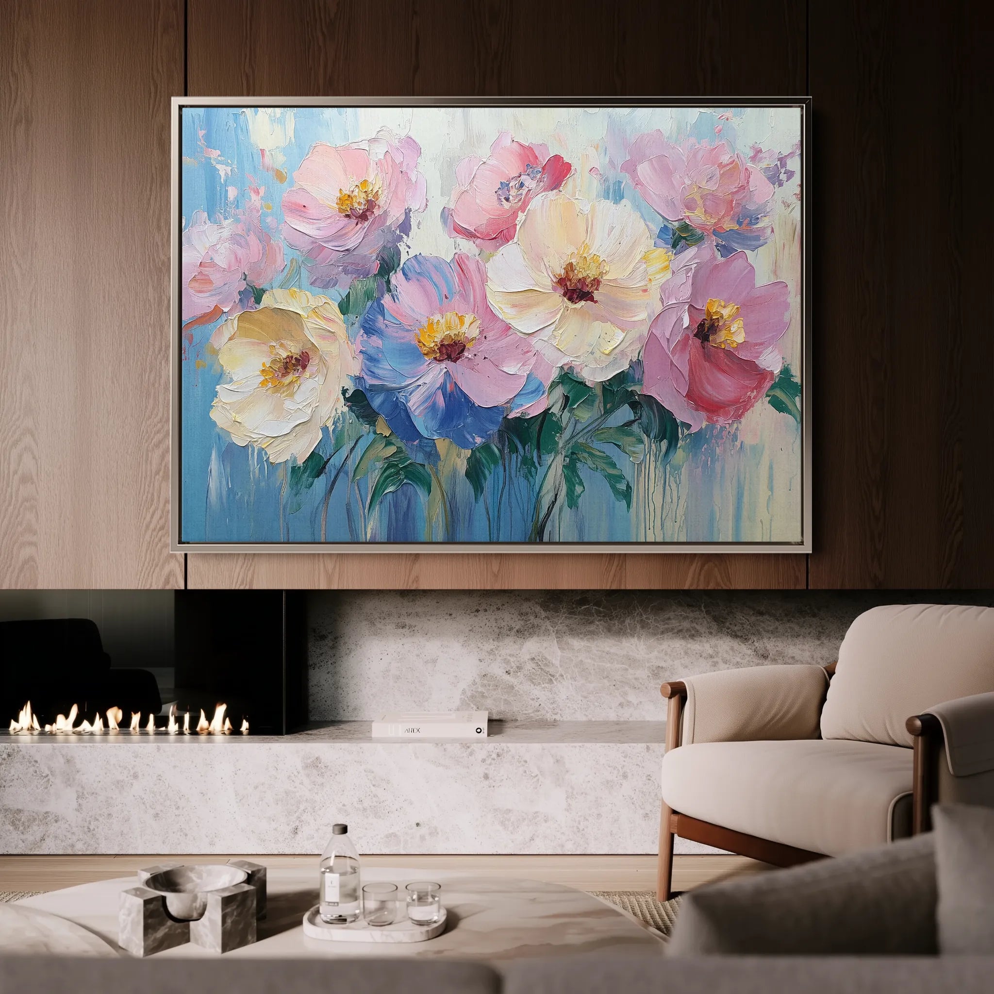 Floral 1047 Canvas Art 18" x 24" / 45 x 60 cm / Black
