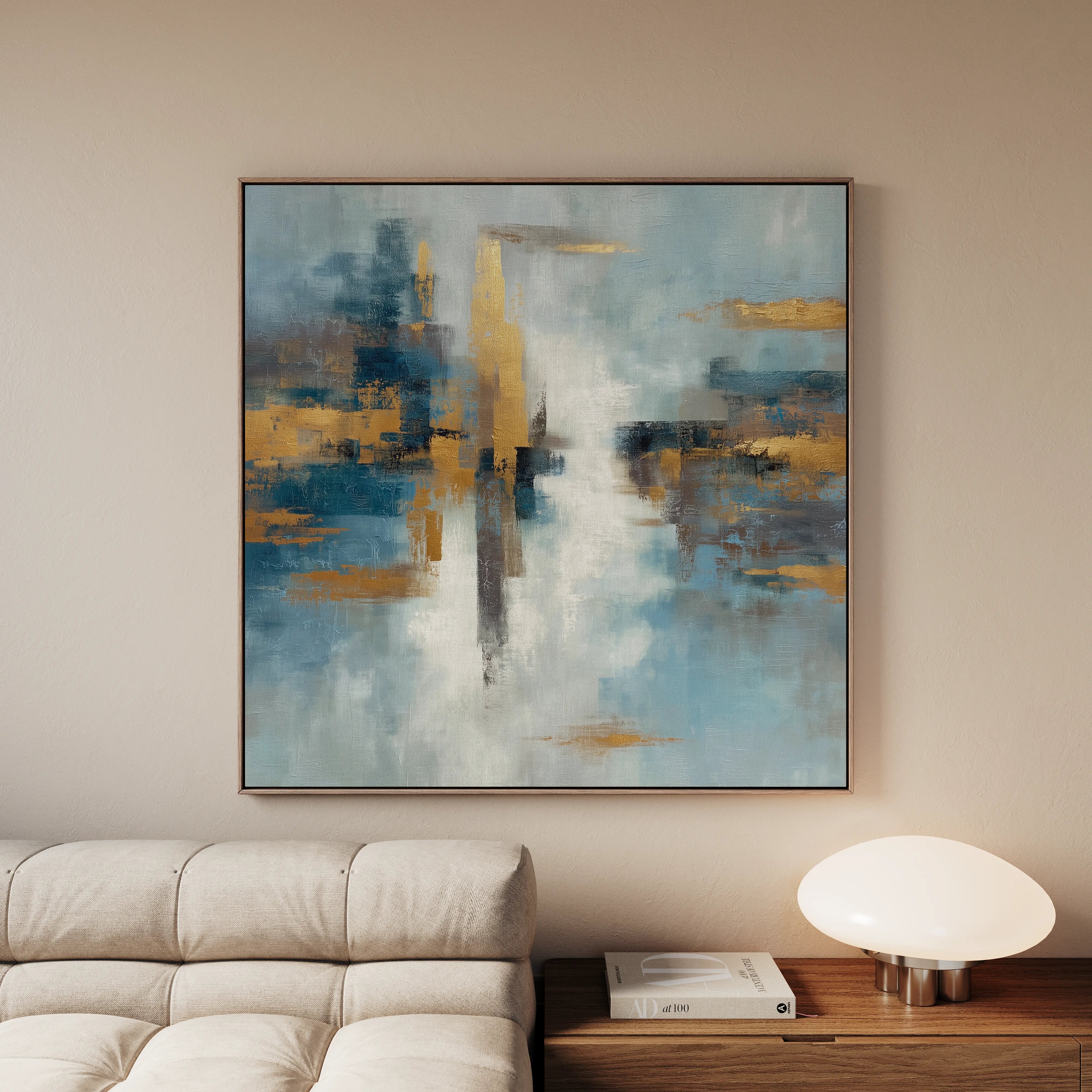 Abstract 1048 Canvas Art 16" x 16" / 40 x 40 cm / Black