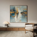 Abstract 1048 Canvas Art 16" x 16" / 40 x 40 cm / Black