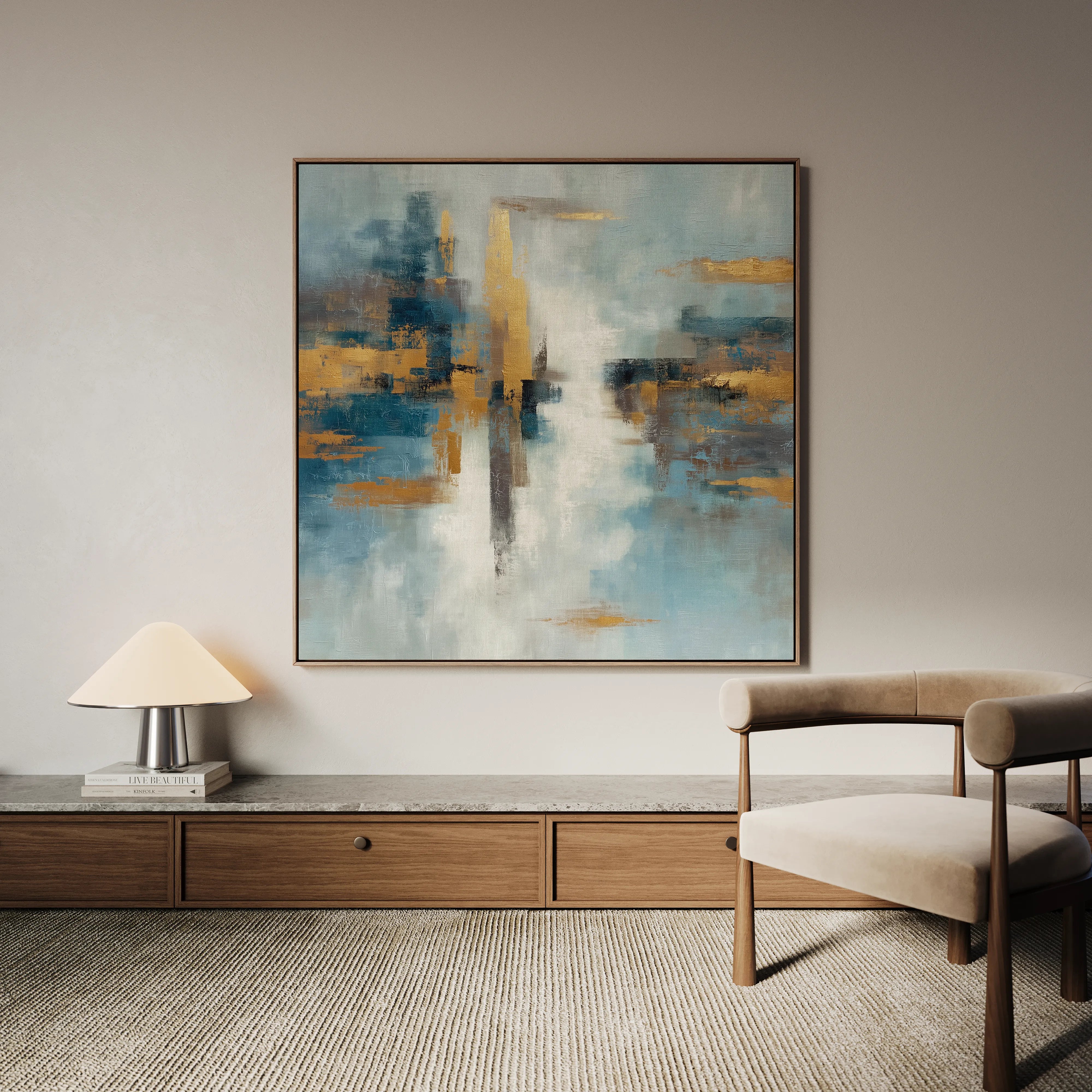 Abstract 1048 Canvas Art 16" x 16" / 40 x 40 cm / Black