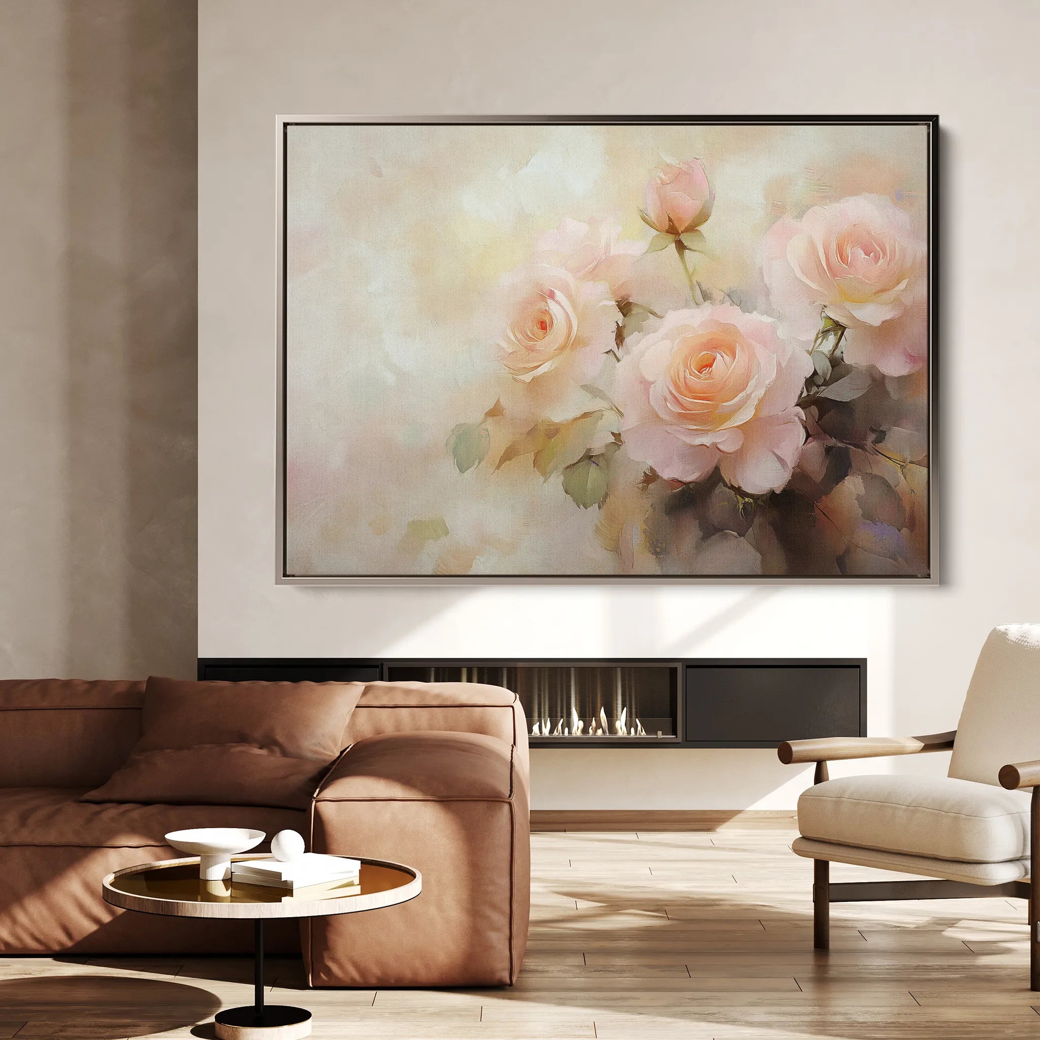 Floral 1048 Canvas Art 18" x 24" / 45 x 60 cm / Black