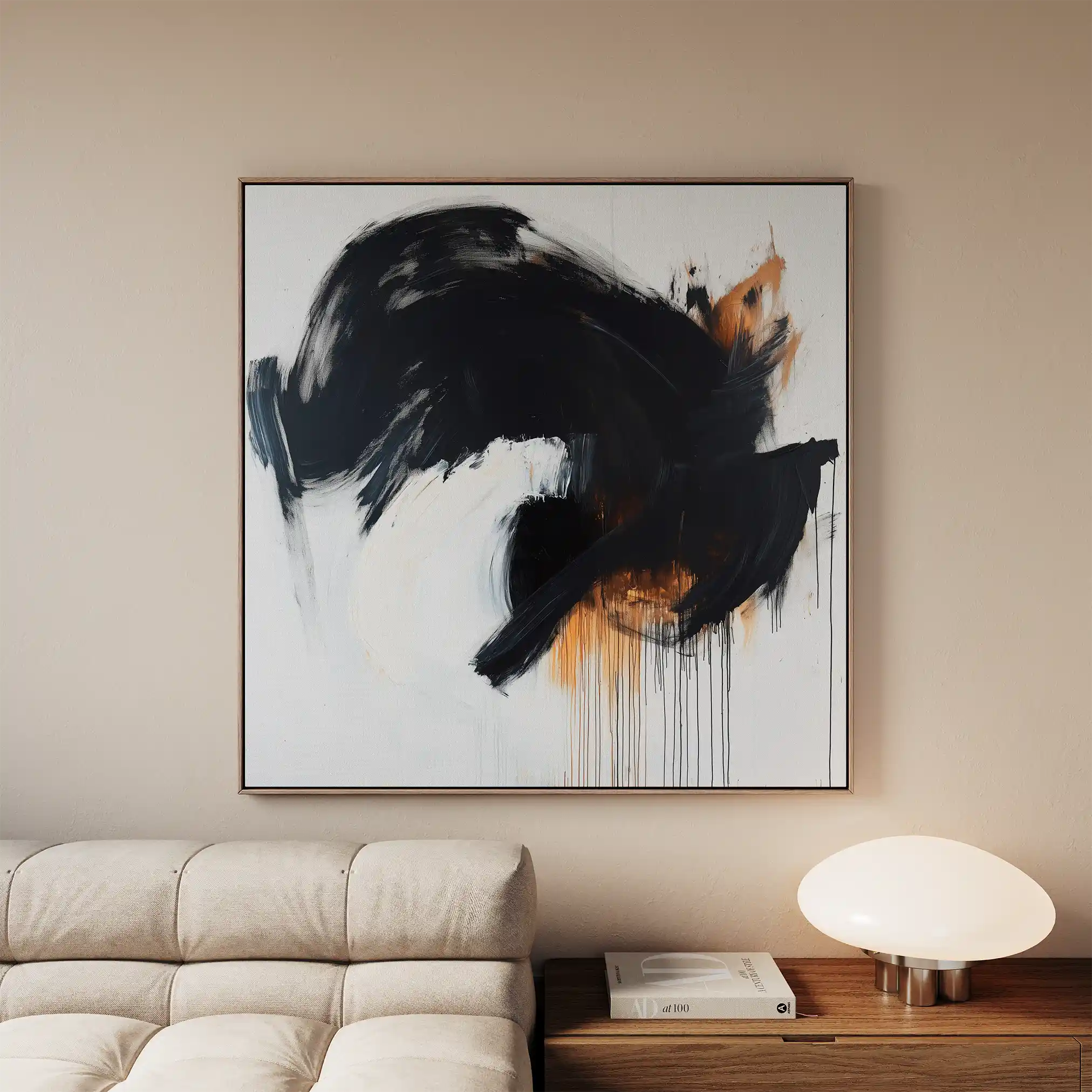 Abstract 1049 Canvas Art 60 x 60 cm / Black