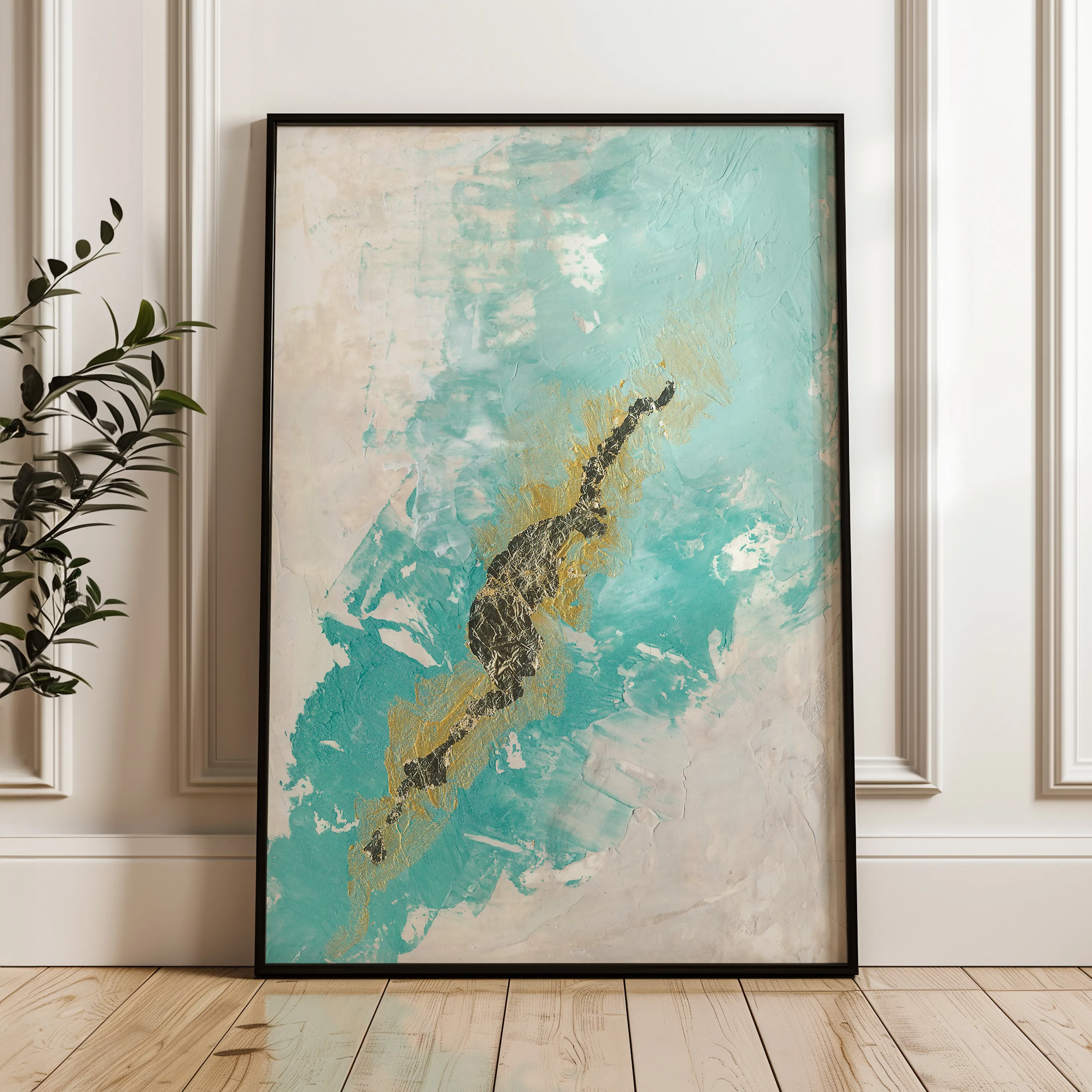 Abstract 105 Canvas Art 18" x 24" / 45 x 60 cm / Black