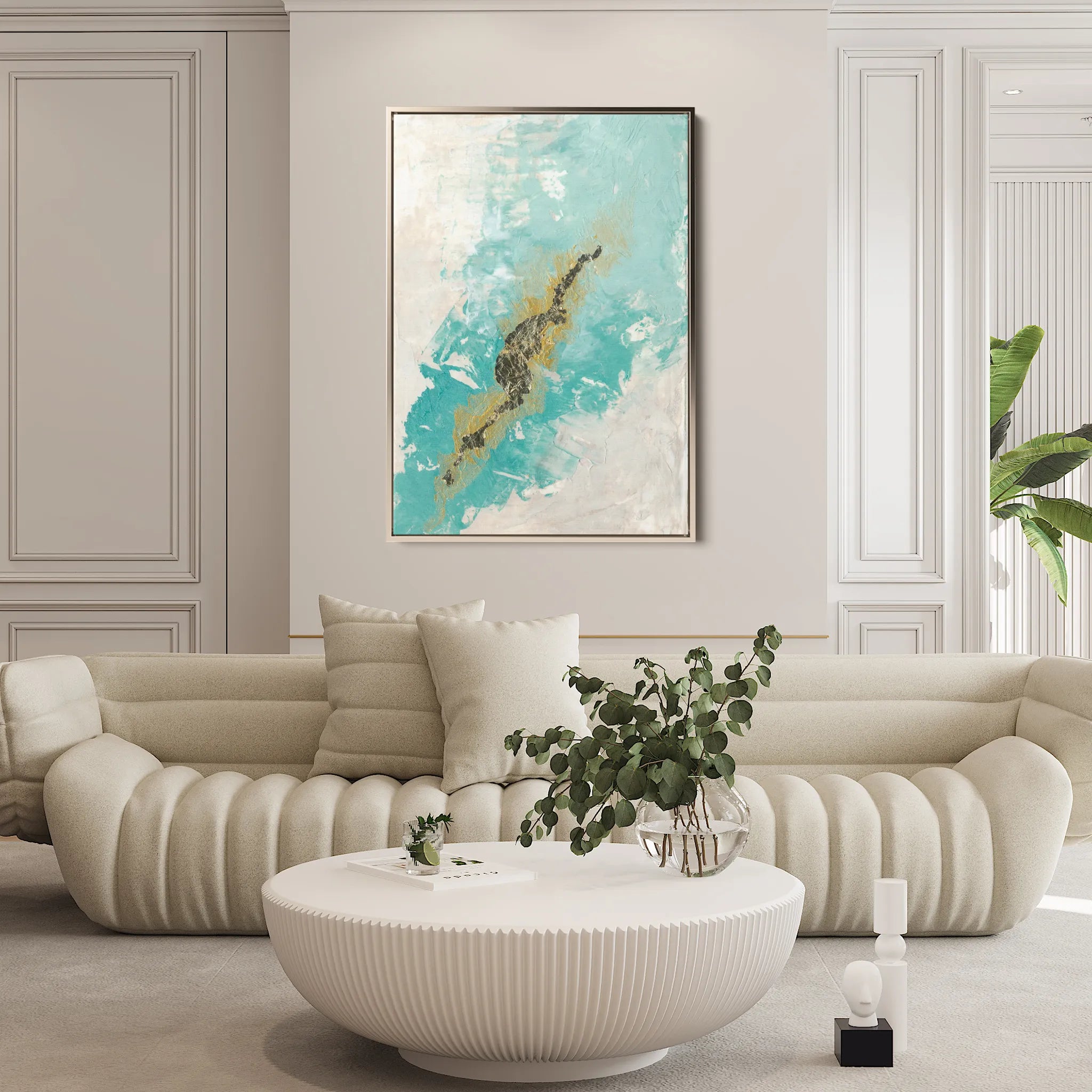 Abstract 105 Canvas Art 18" x 24" / 45 x 60 cm / Black