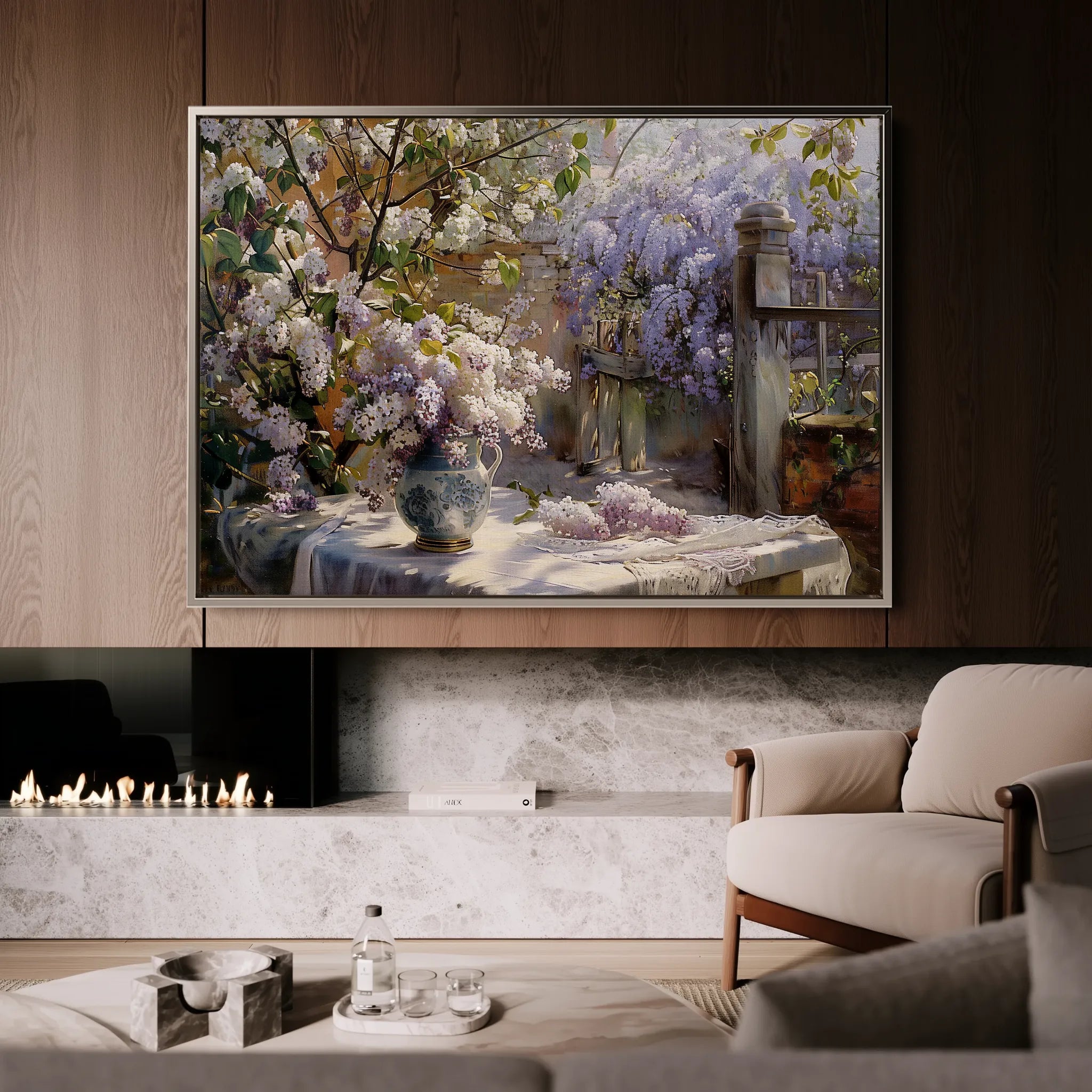 Floral 105 Canvas Art 18" x 24" / 45 x 60 cm / Black