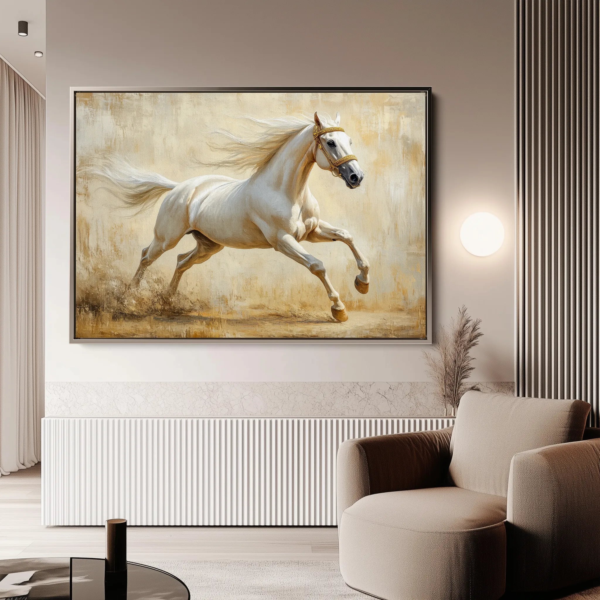 Horses 105 Canvas Art 18" x 24" / 45 x 60 cm / Black