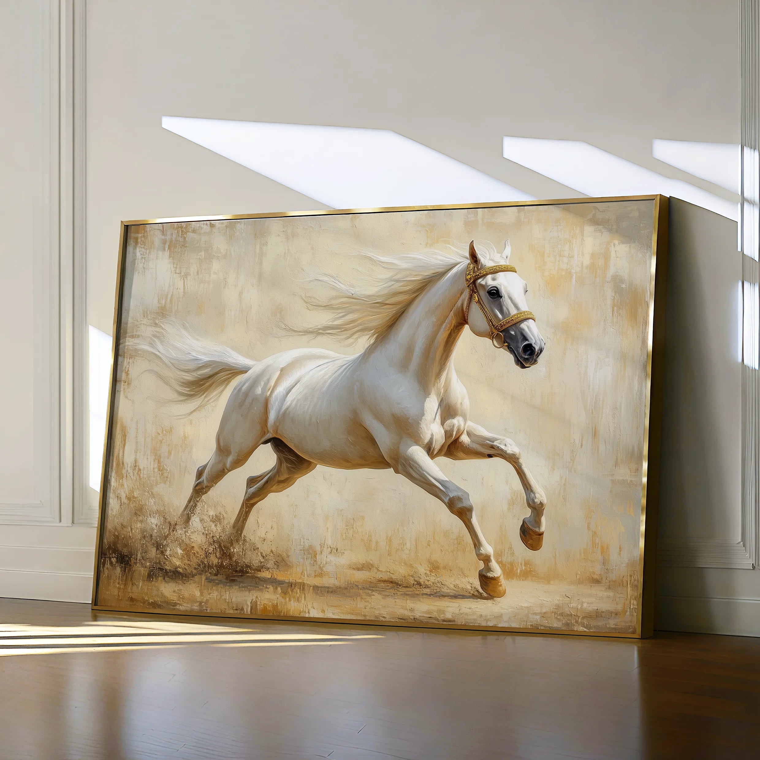 Horses 105 Canvas Art 18" x 24" / 45 x 60 cm / Black