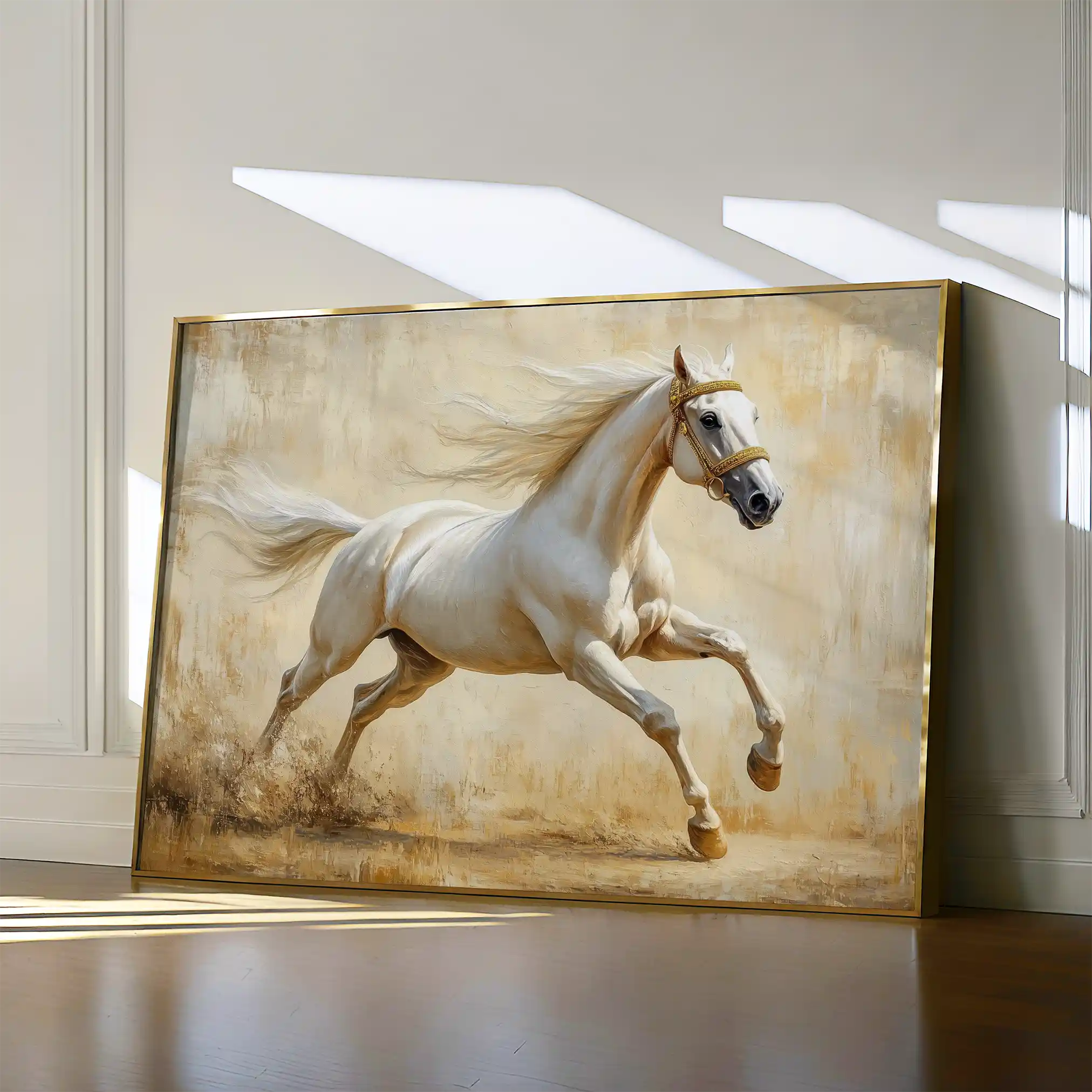Horses 105 Canvas Art 60 x 40 cm / Black