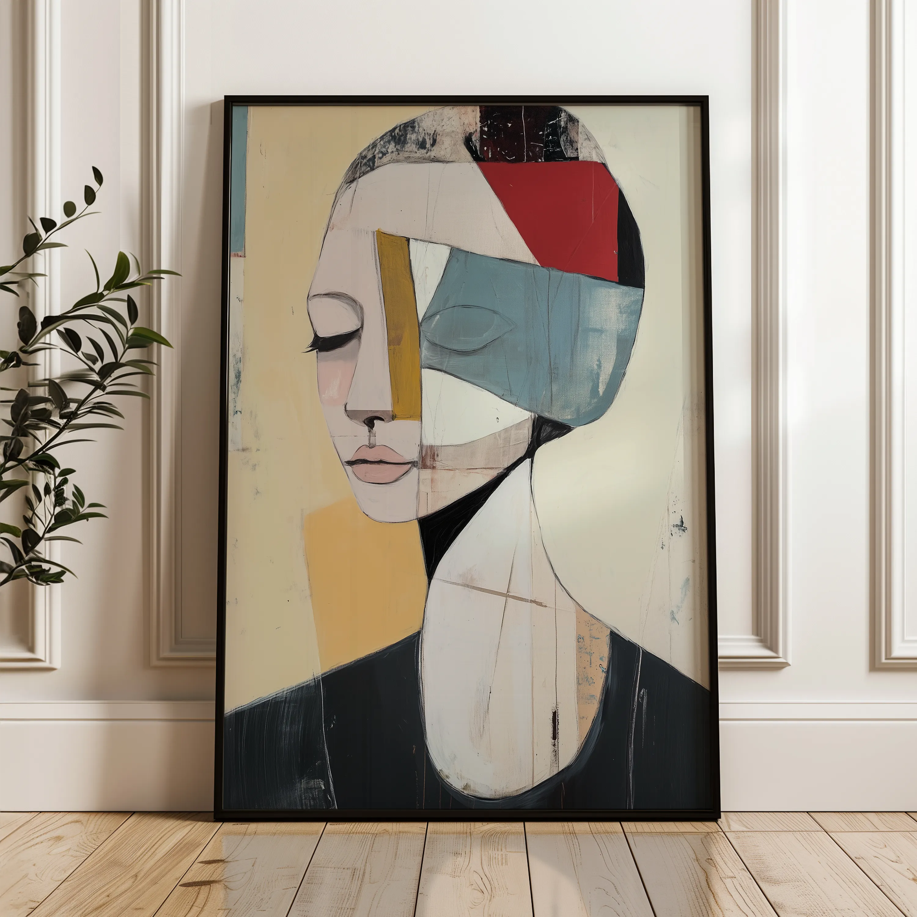 Portrait 105 Canvas Art 18" x 24" / 45 x 60 cm / Black