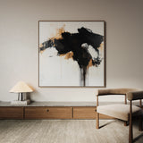 Abstract 1050 Canvas Art 16" x 16" / 40 x 40 cm / Black