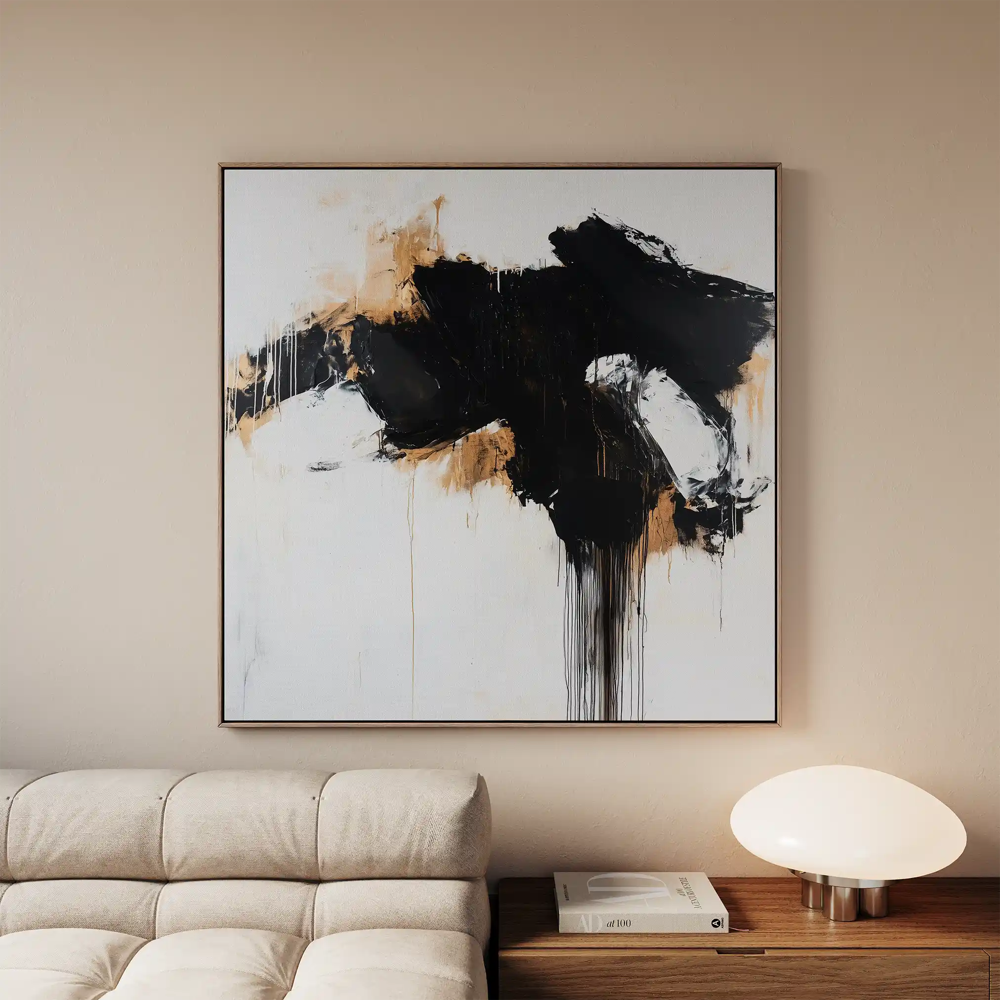 Abstract 1050 Canvas Art 60 x 60 cm / Black