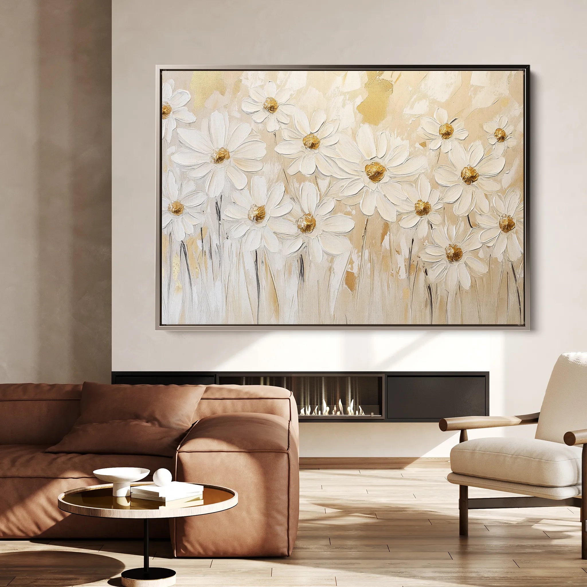 Floral 1050 Canvas Art 18" x 24" / 45 x 60 cm / Black