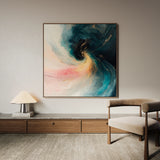 Abstract 1052 Canvas Art 16" x 16" / 40 x 40 cm / Black