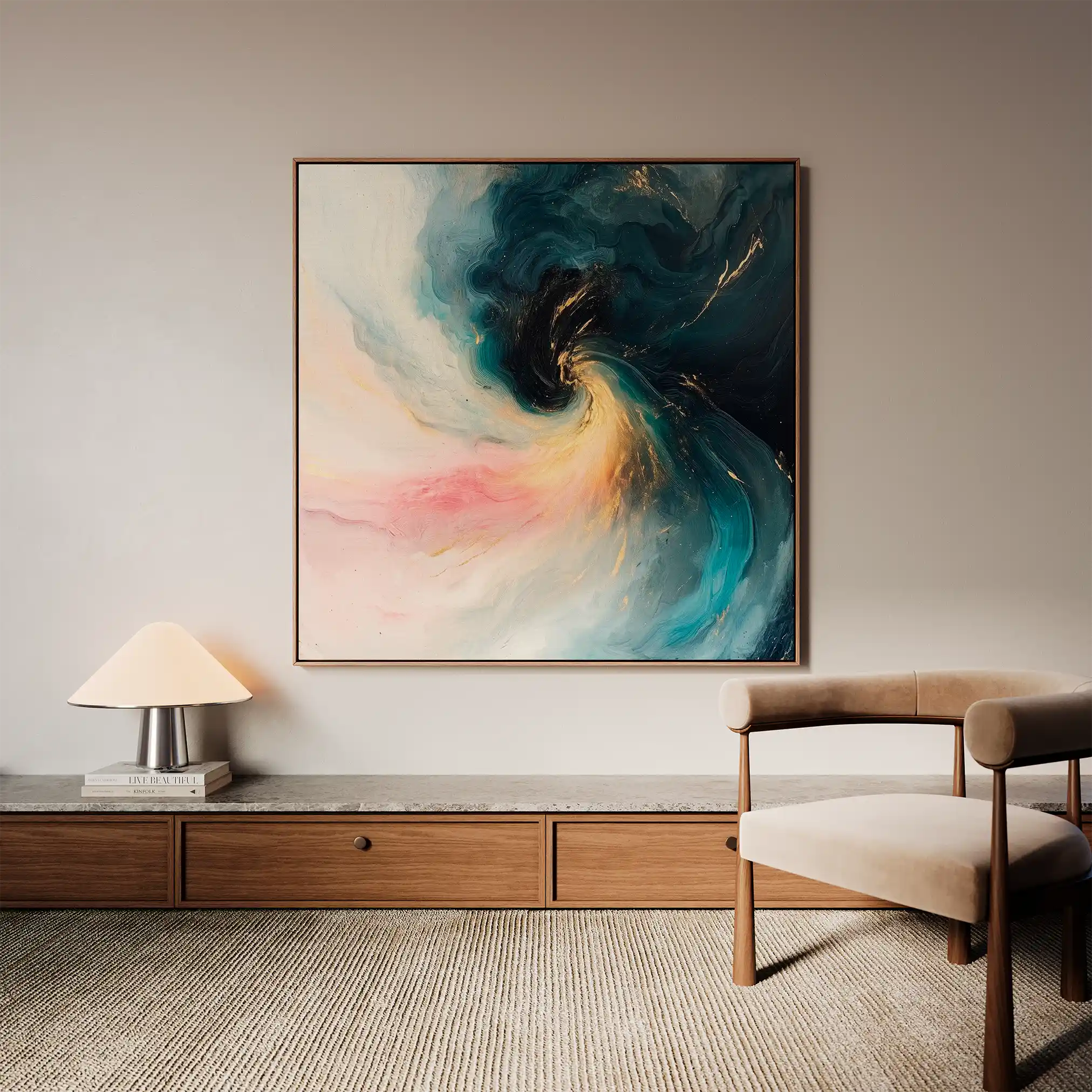 Abstract 1052 Canvas Art 60 x 60 cm / Black