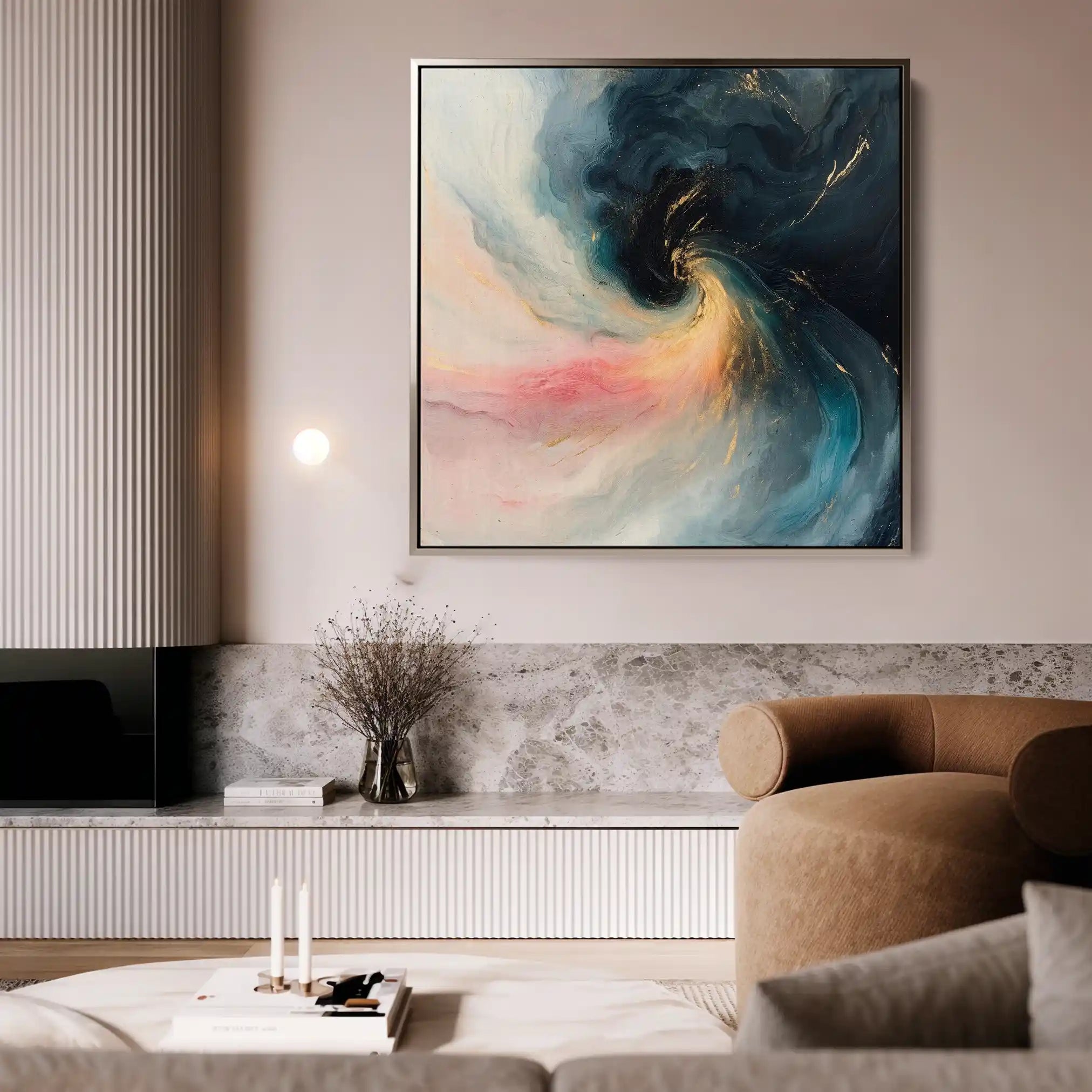 Abstract 1052 Canvas Art 60 x 60 cm / Black