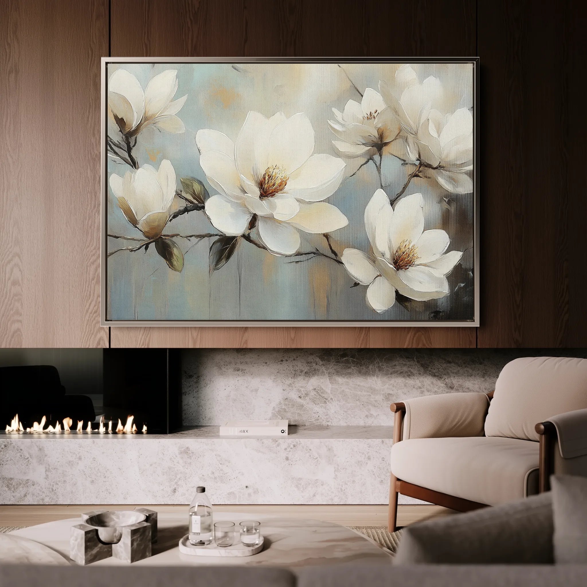 Floral 1052 Canvas Art 18" x 24" / 45 x 60 cm / Black