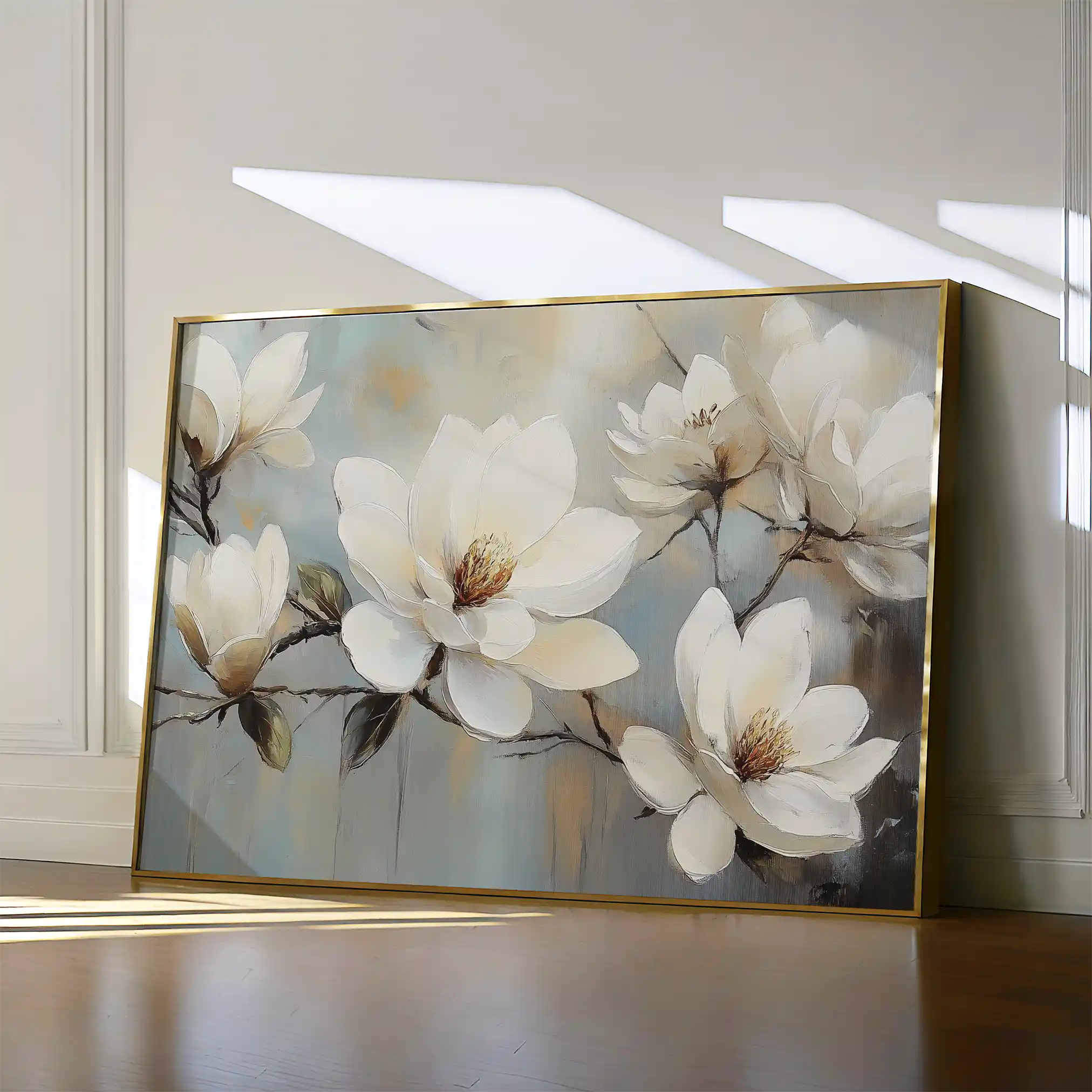 Floral 1052 Canvas Art 18" x 24" / 45 x 60 cm / Black