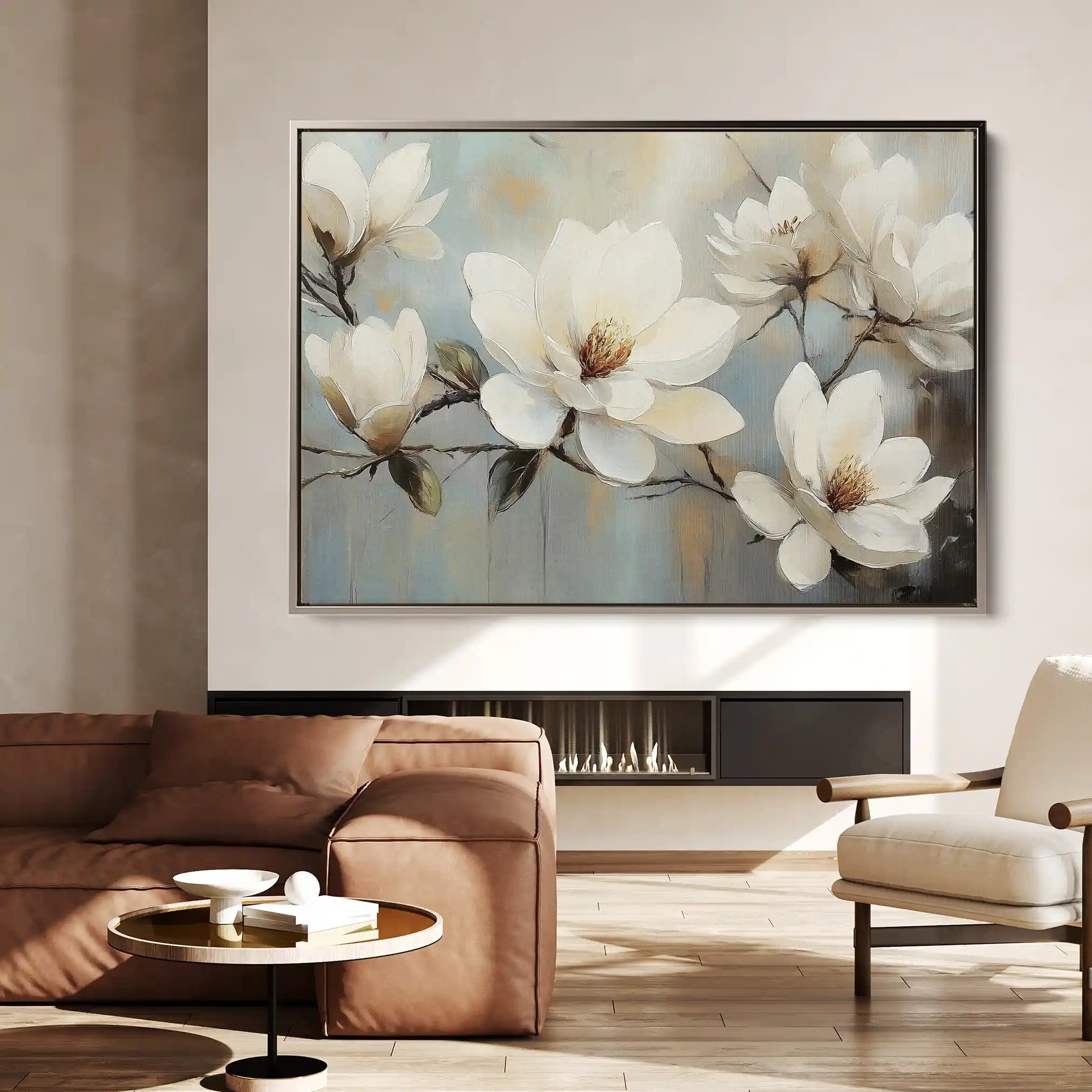 Floral 1052 Canvas Art 18" x 24" / 45 x 60 cm / Black