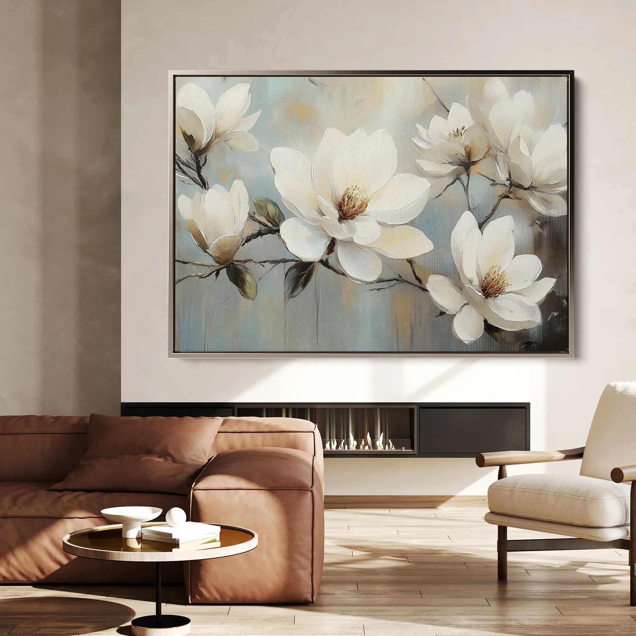 Floral 1052 Canvas Art 18" x 24" / 45 x 60 cm / Black