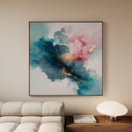 Abstract 1053 Canvas Art 16" x 16" / 40 x 40 cm / Black