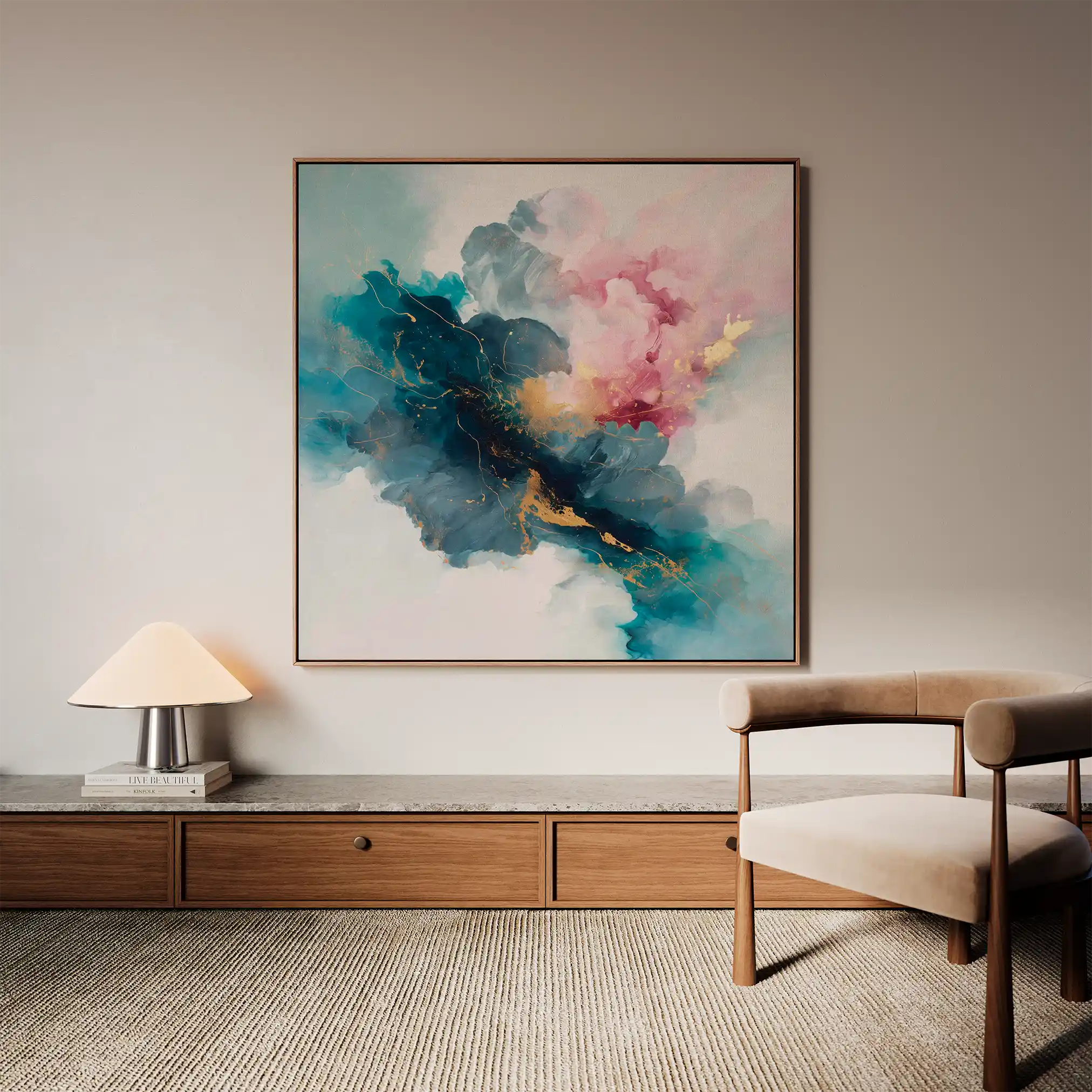 Abstract 1053 Canvas Art 60 x 60 cm / Black