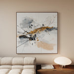 Abstract 1054 Canvas Art 16" x 16" / 40 x 40 cm / Black