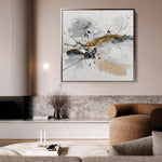 Abstract 1054 Canvas Art 16" x 16" / 40 x 40 cm / Black