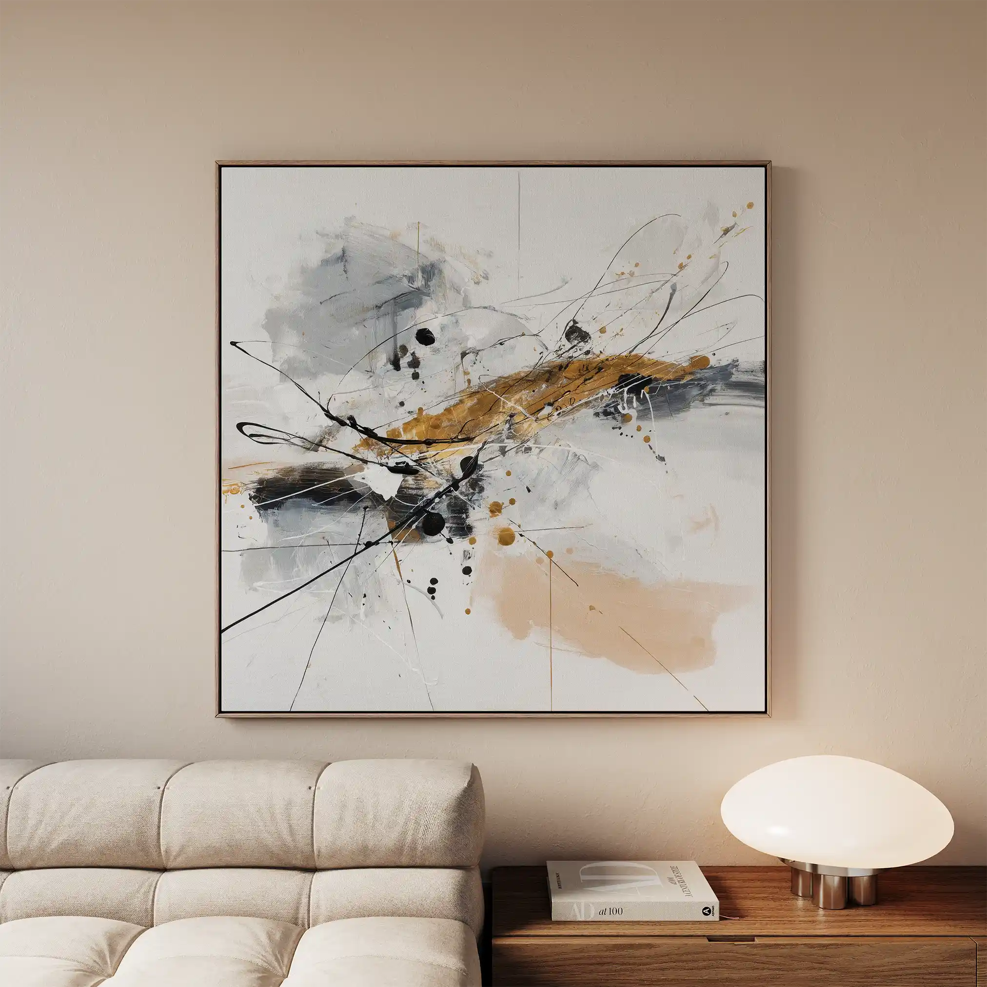 Abstract 1054 Canvas Art 60 x 60 cm / Black