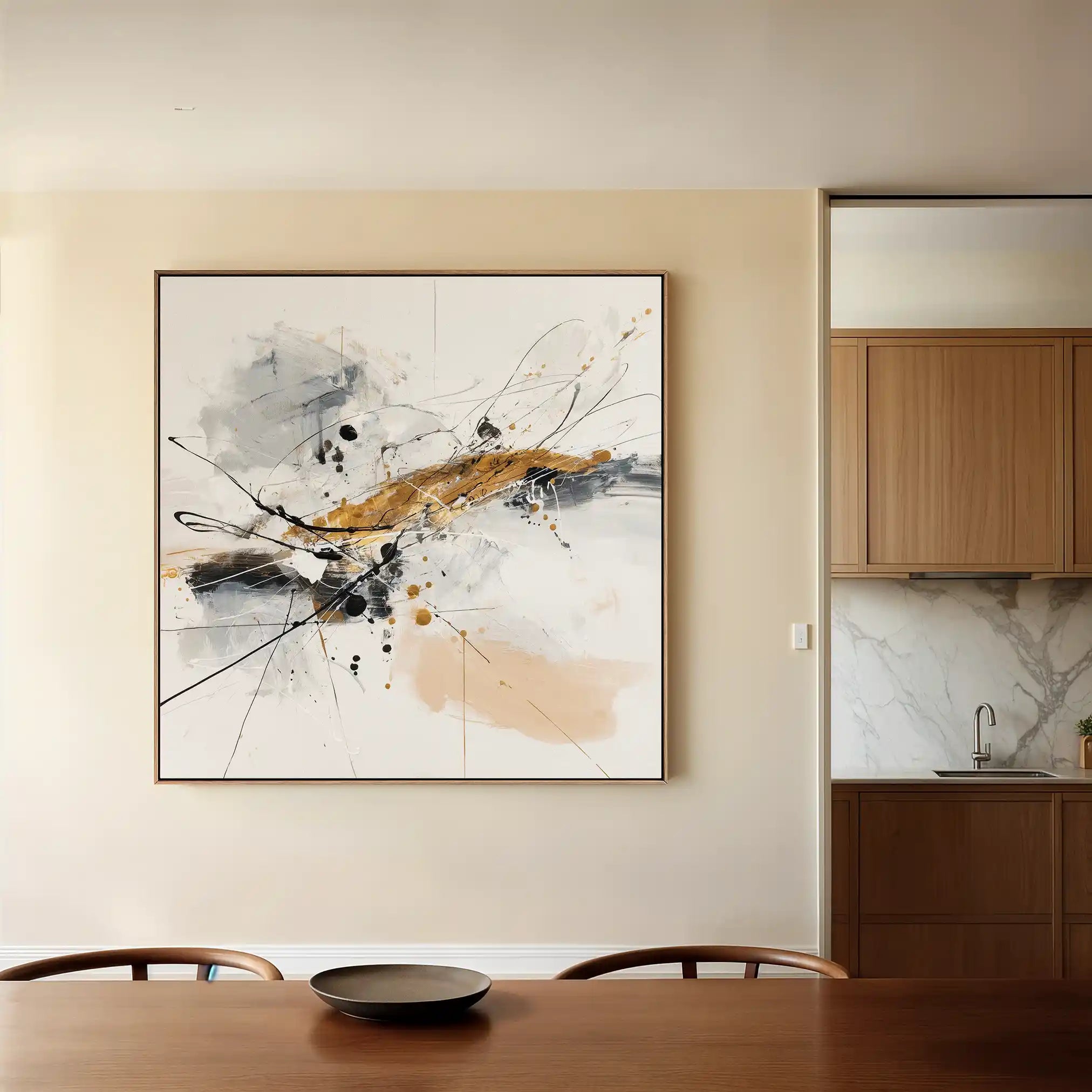 Abstract 1054 Canvas Art 60 x 60 cm / Black